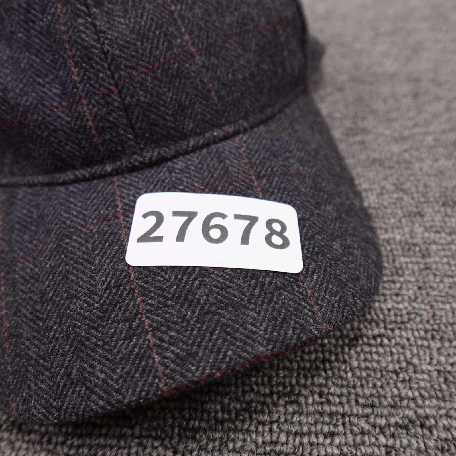 Quagga Hat Cap Strap Back Mens One Size Gray Herringbone Tweed Underbrim Floral - Thumbnail 8