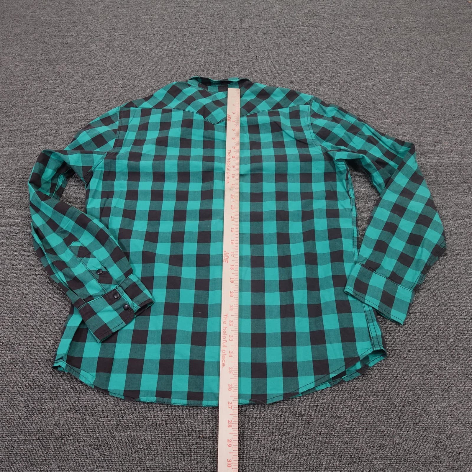 Topo Designs Shirt Mens Large Green Plaid Flannel Long Sleeve Western Snap USA - Thumbnail 5