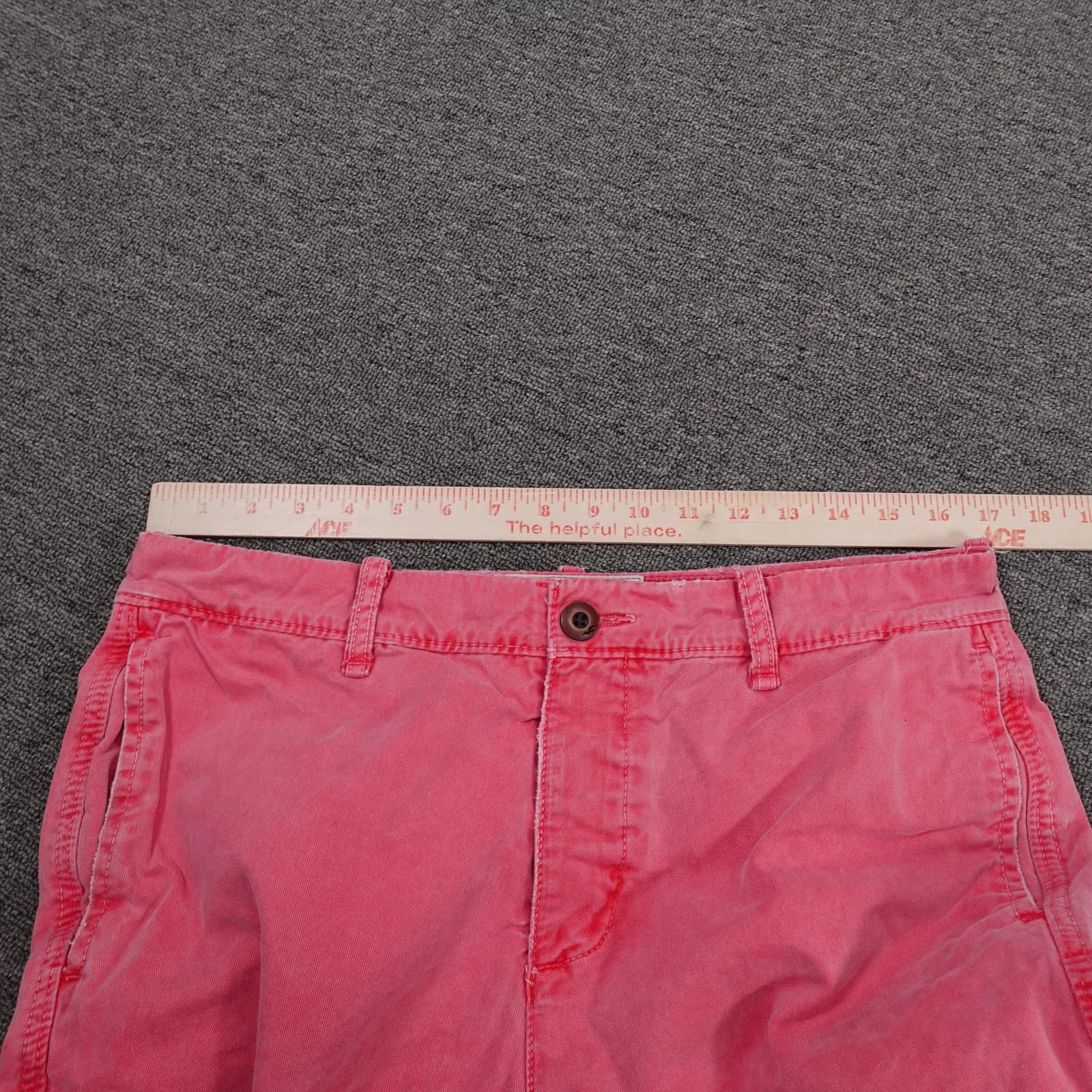 Hollister Shorts Mens 33 Pink Chino Canvas Cotton 11 Inseam Casual Travel Summer - Thumbnail 6