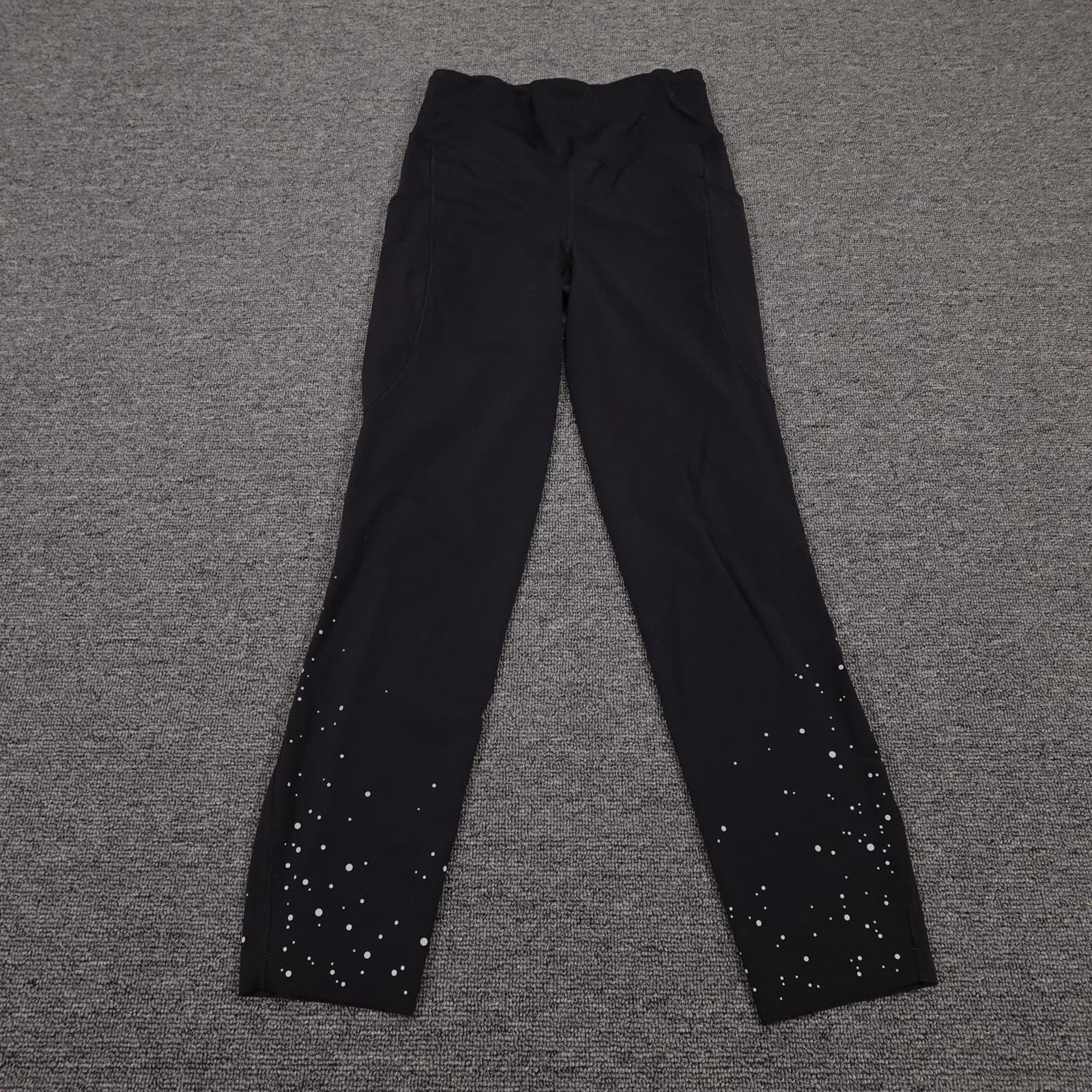 Lululemon Leggings Womens 4 Black High Rise Reflective Dot Pocket Yoga Athletic