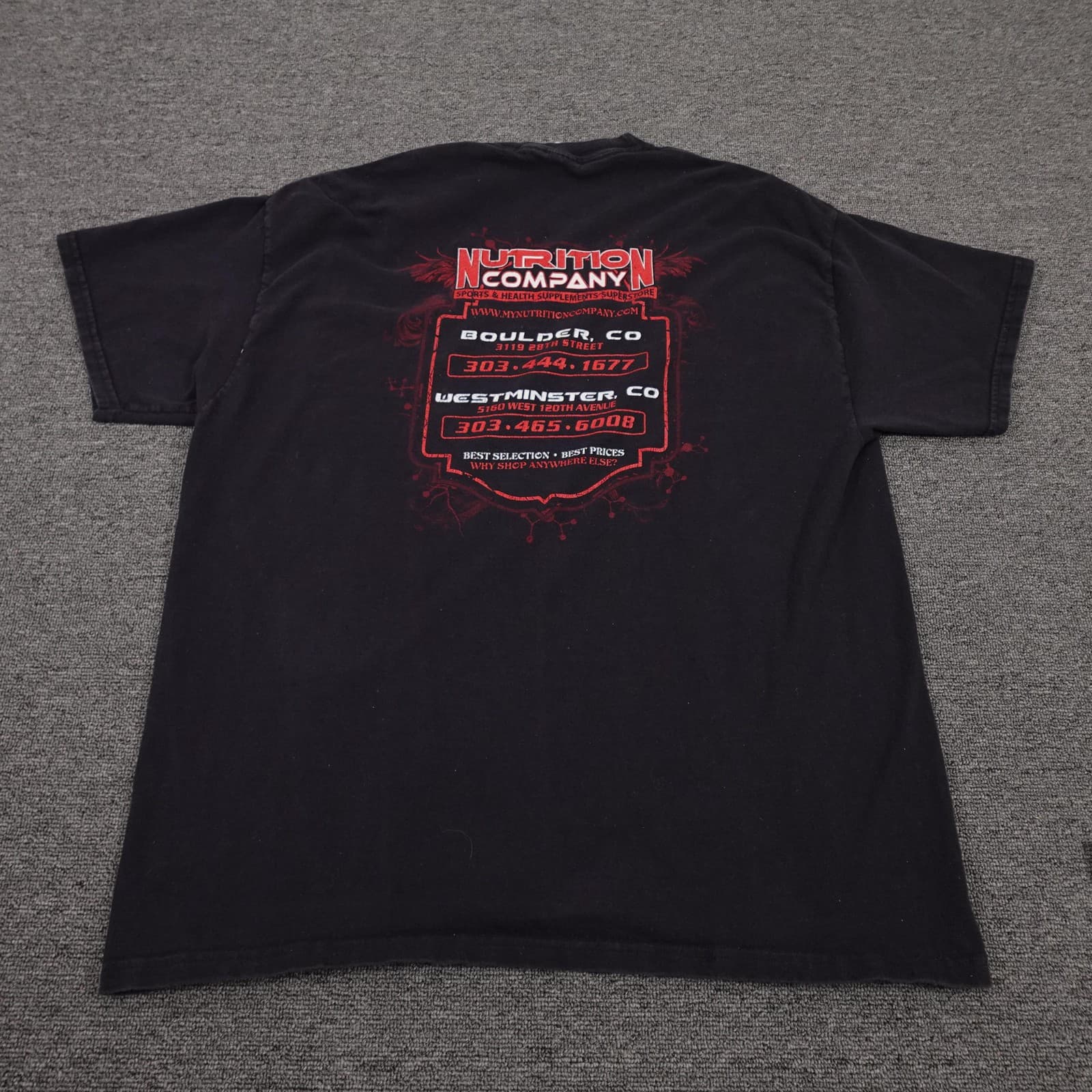 Hanes Shirt Mens XL Black Nutrition Company Skull Graphic Tee Beefy-T Boulder - Thumbnail 5
