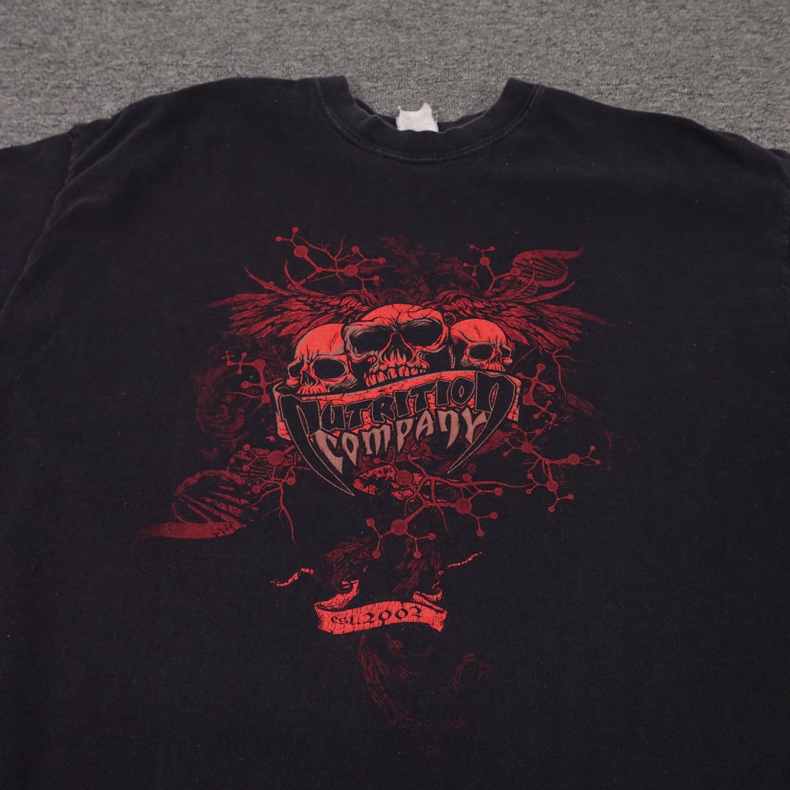 Hanes Shirt Mens XL Black Nutrition Company Skull Graphic Tee Beefy-T Boulder - Thumbnail 2