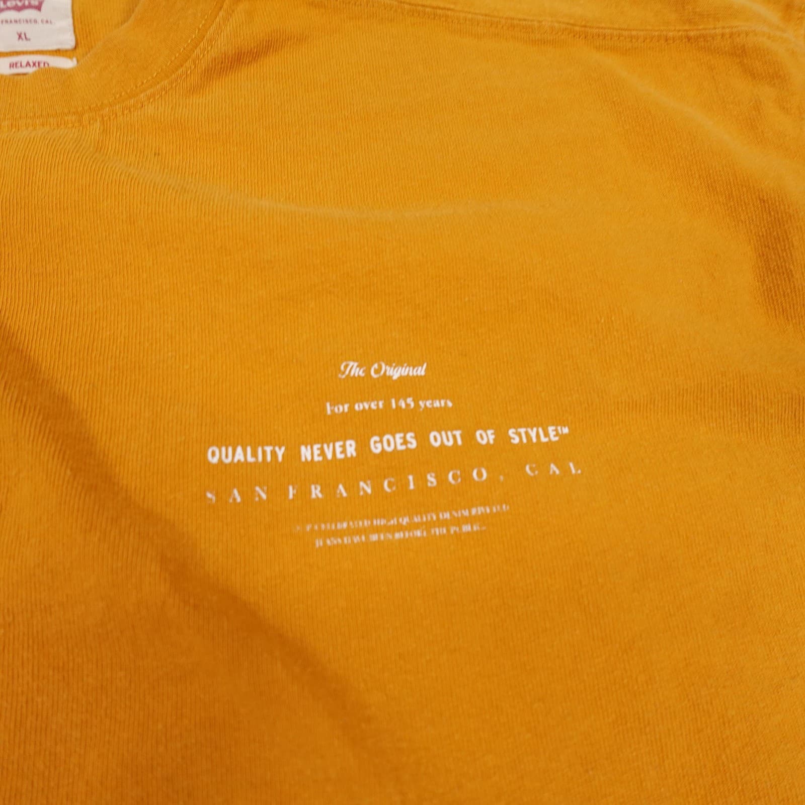 Levi's Sweatshirt Mens XL Yellow Relaxed Fit Crewneck Fleece Logo Pullover - Thumbnail 2