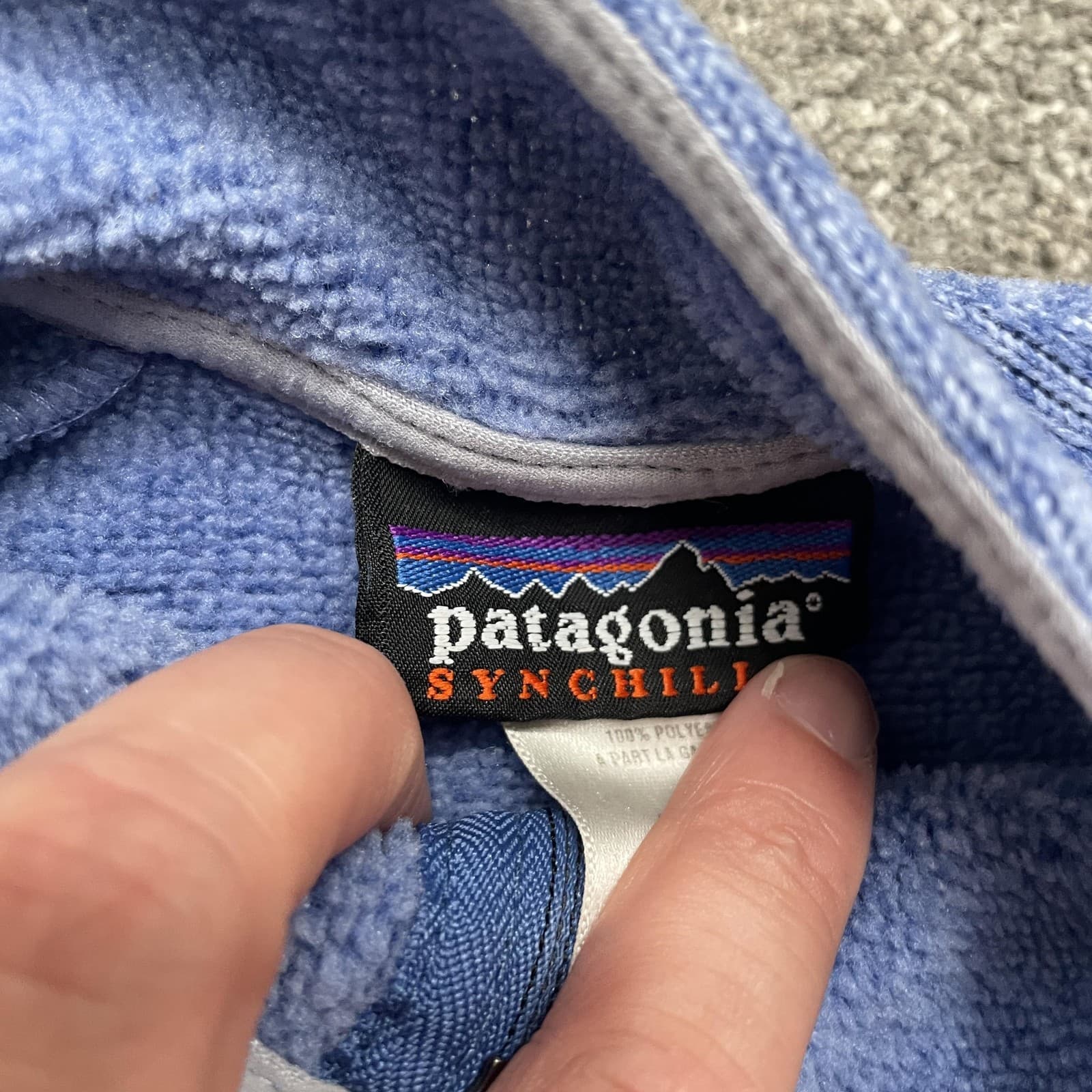 Vintage Patagonia Sweater Womens XS Blue Synchilla 1/4 Zip Fleece Made USA 2005 - Thumbnail 3