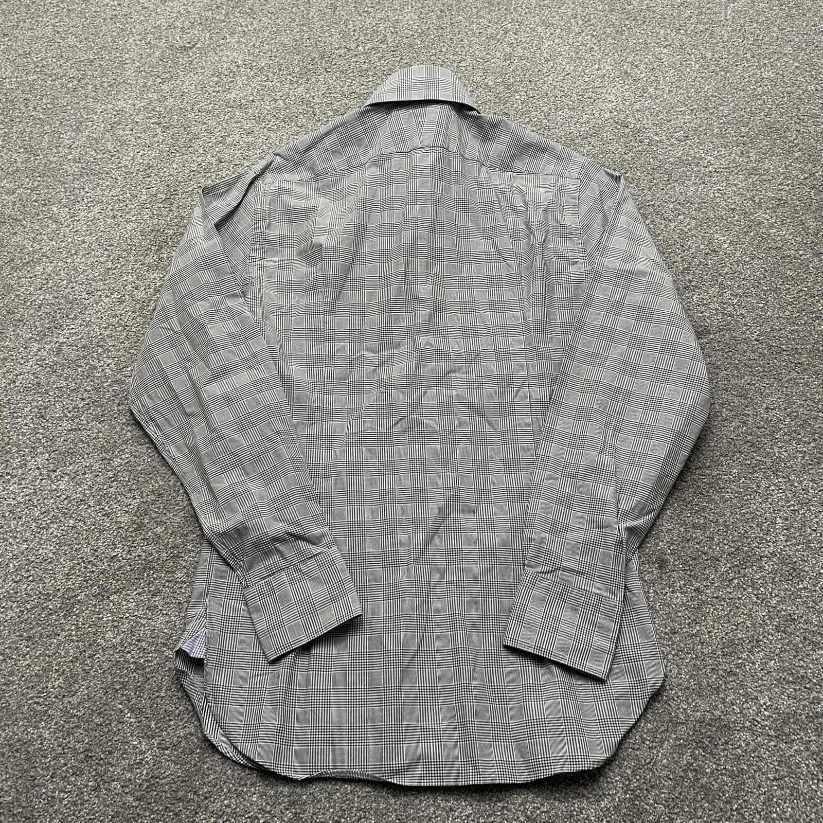 M.J. Bale Shirt Mens 38 Gray Glen Plaid Samurai Dress Button Down Long Sleeve - Thumbnail 6