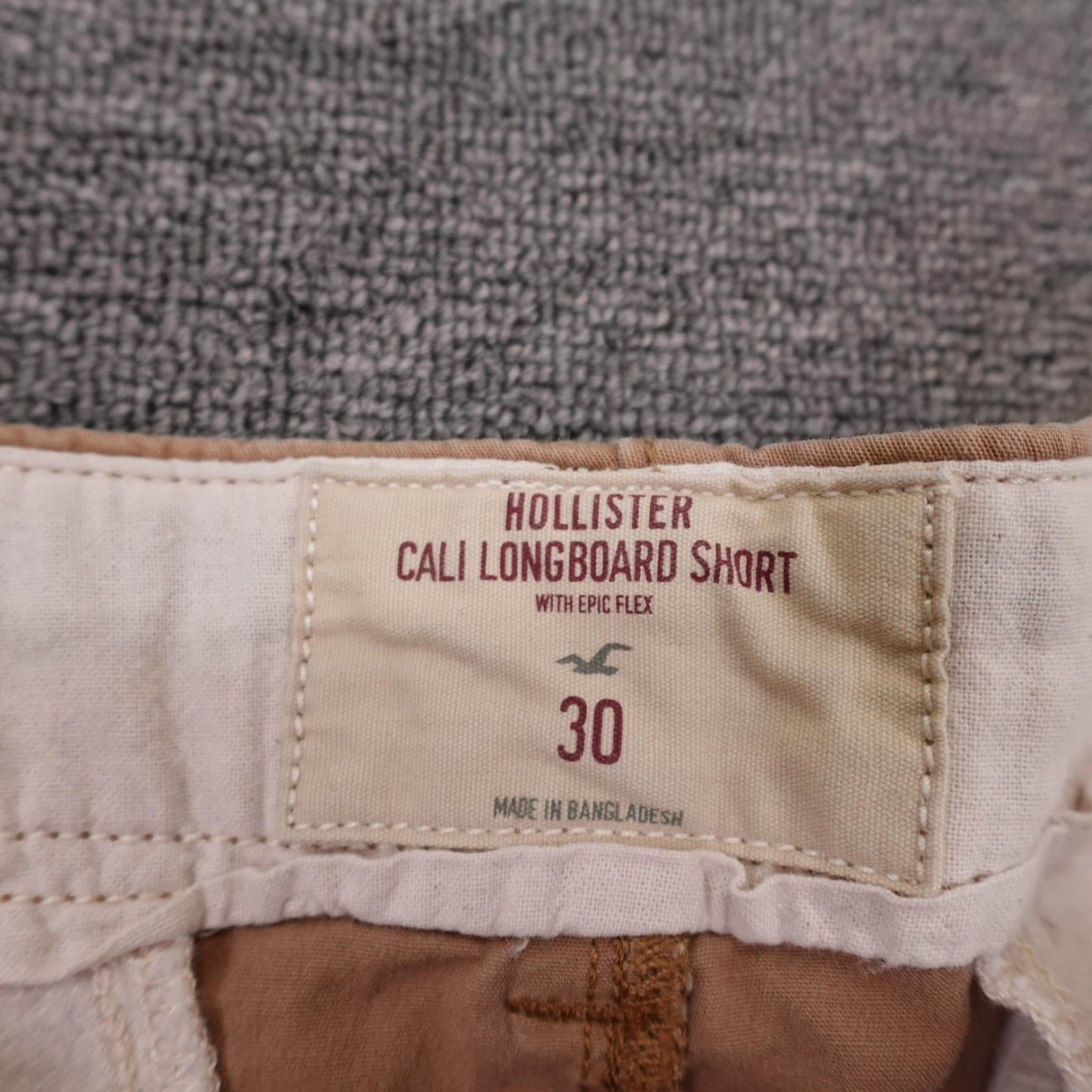 Hollister Shorts Mens 30 Beige Cali Longboard Chino 11 Inseam Frayed Hem Casual - Thumbnail 3