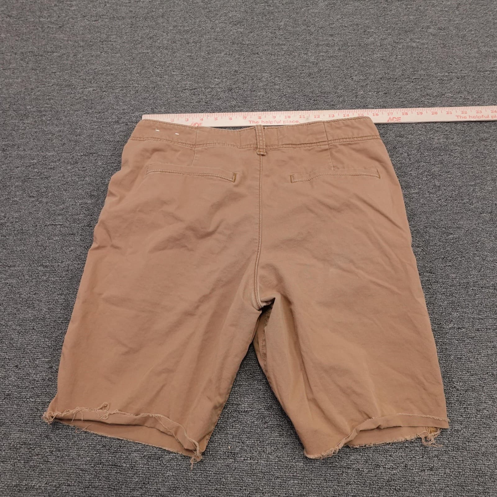 Hollister Shorts Mens 30 Beige Cali Longboard Chino 11 Inseam Frayed Hem Casual - Thumbnail 5