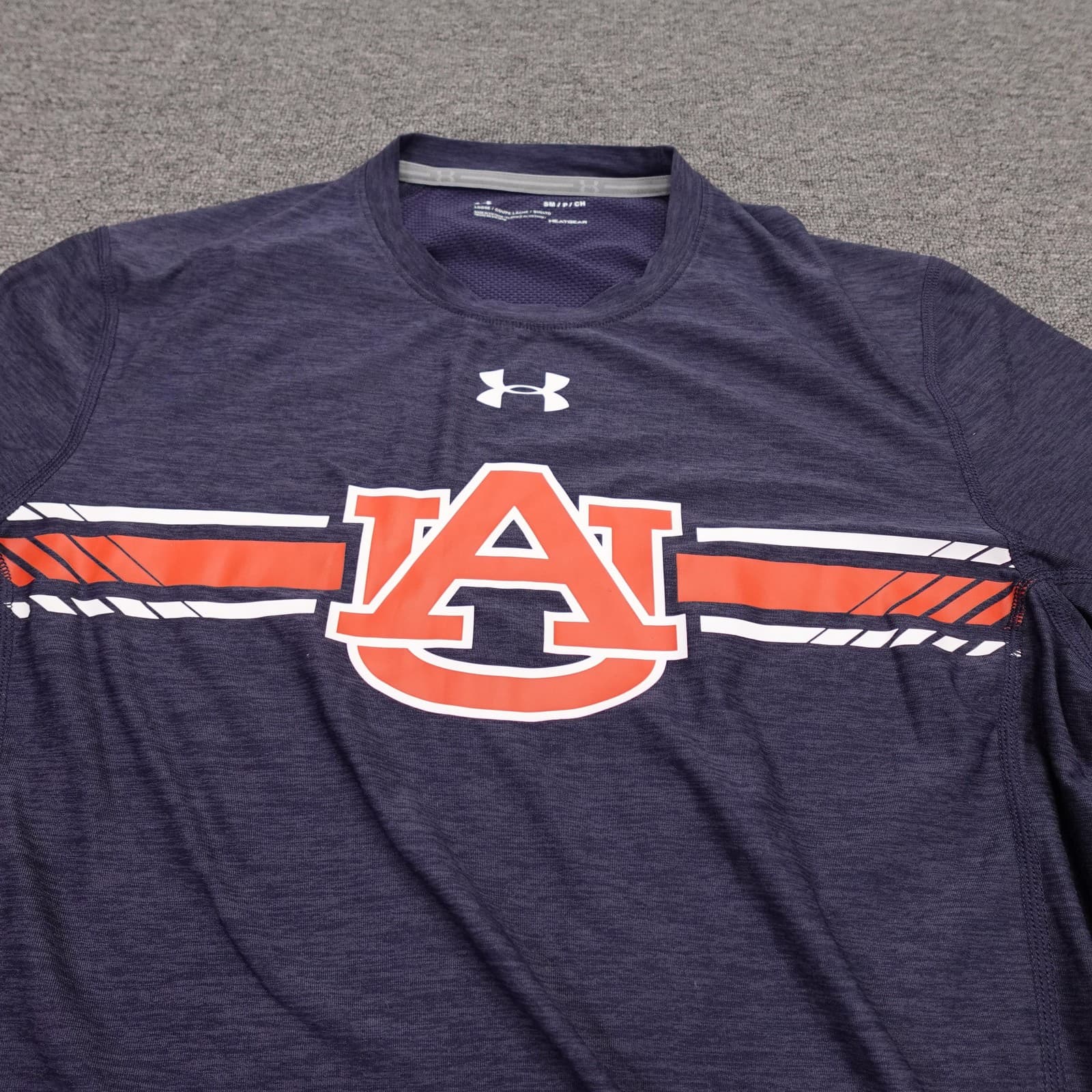 Auburn Tigers Shirt Mens Small Blue NCAA Basketball Under Armour HeatGear - Thumbnail 2