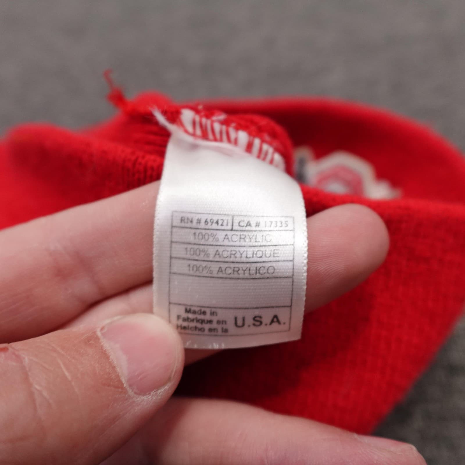 Vintage Ohio State Buckeyes Hat Beanie Mens One Size Red NCAA Football Reebok - Thumbnail 4