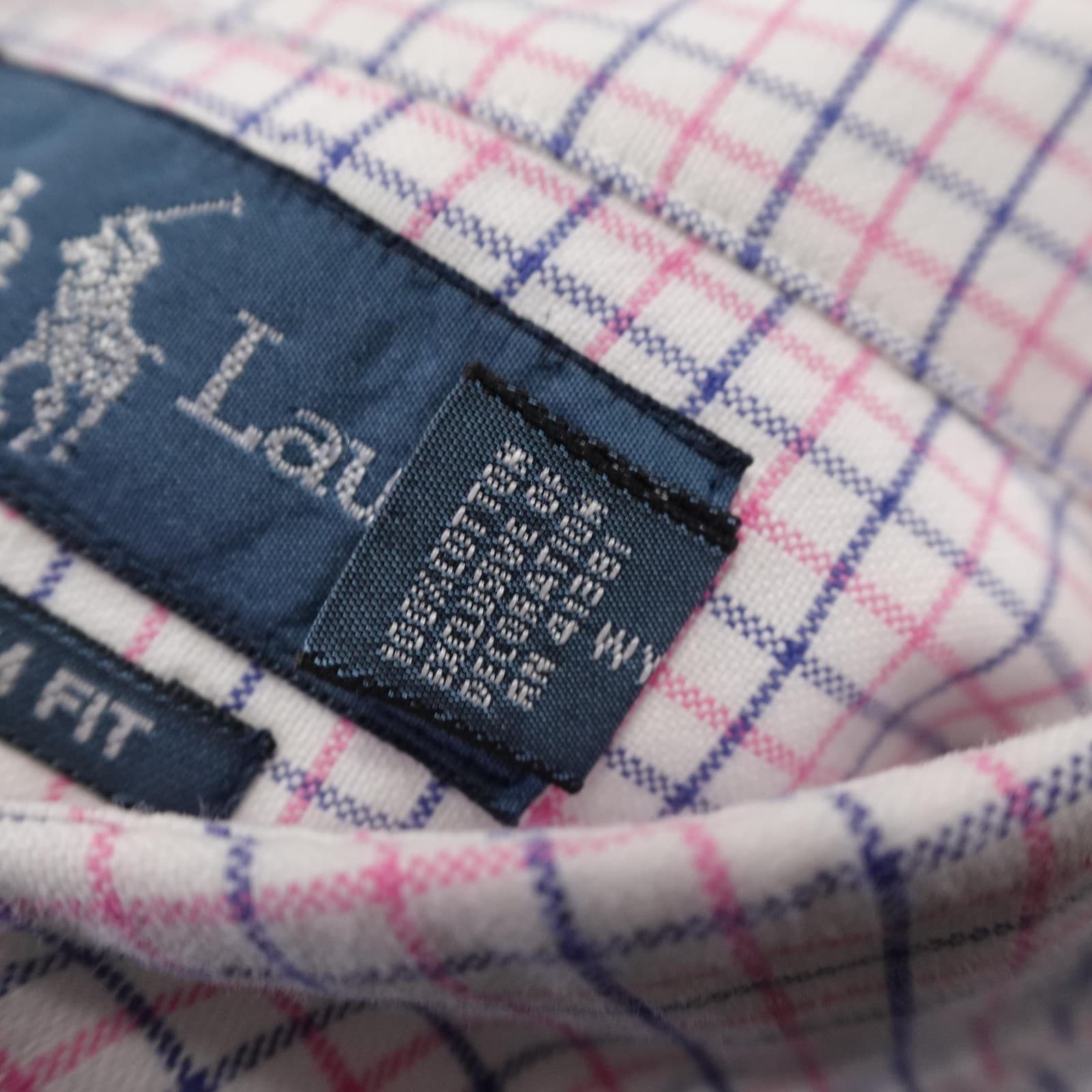 Ralph Lauren Shirt Mens Large Pink Check Long Sleeve Button Down Slim Fit Casual - Thumbnail 7