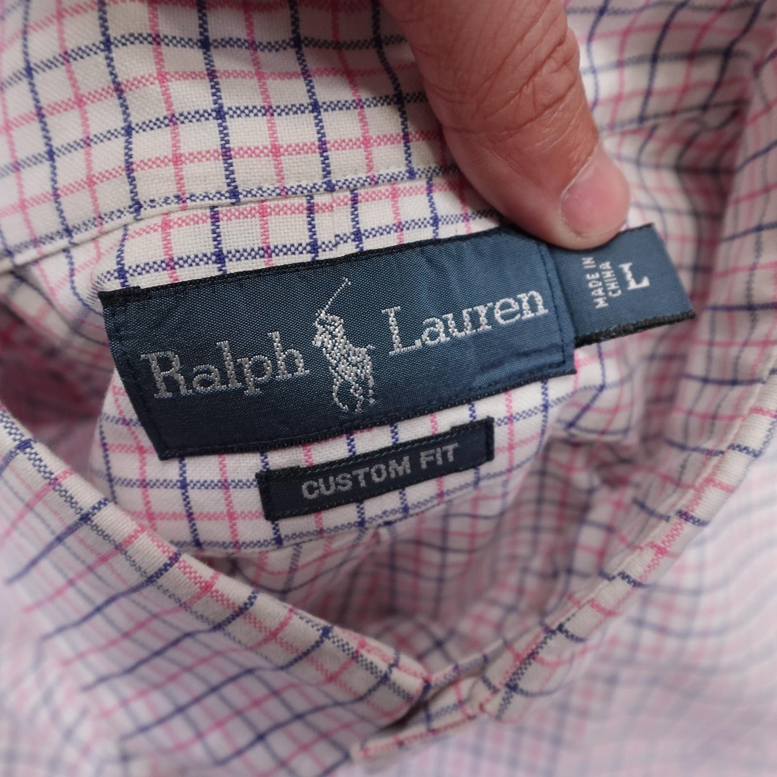 Ralph Lauren Shirt Mens Large Pink Check Long Sleeve Button Down Slim Fit Casual - Thumbnail 4