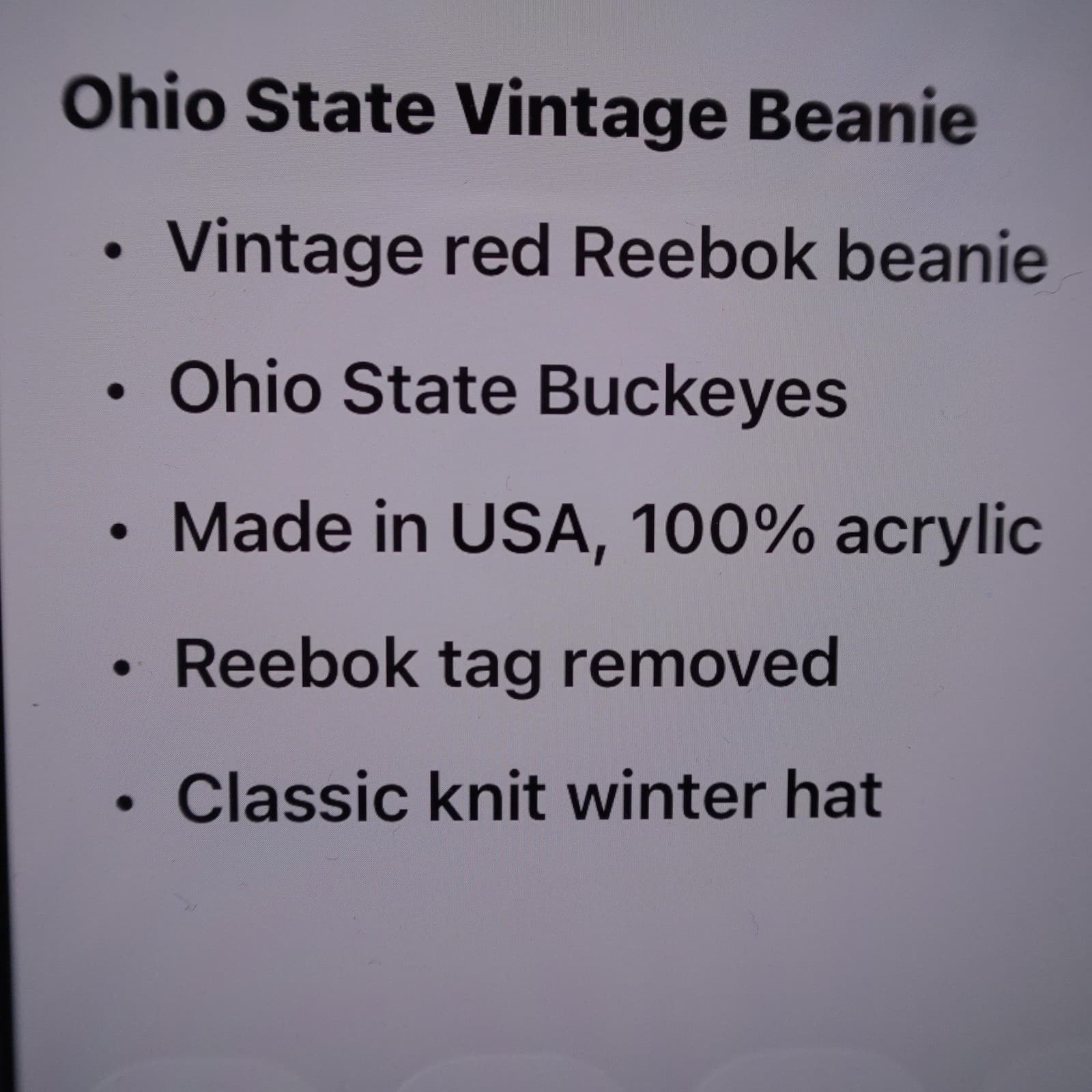 Vintage Ohio State Buckeyes Hat Beanie Mens One Size Red NCAA Football Reebok - Thumbnail 5