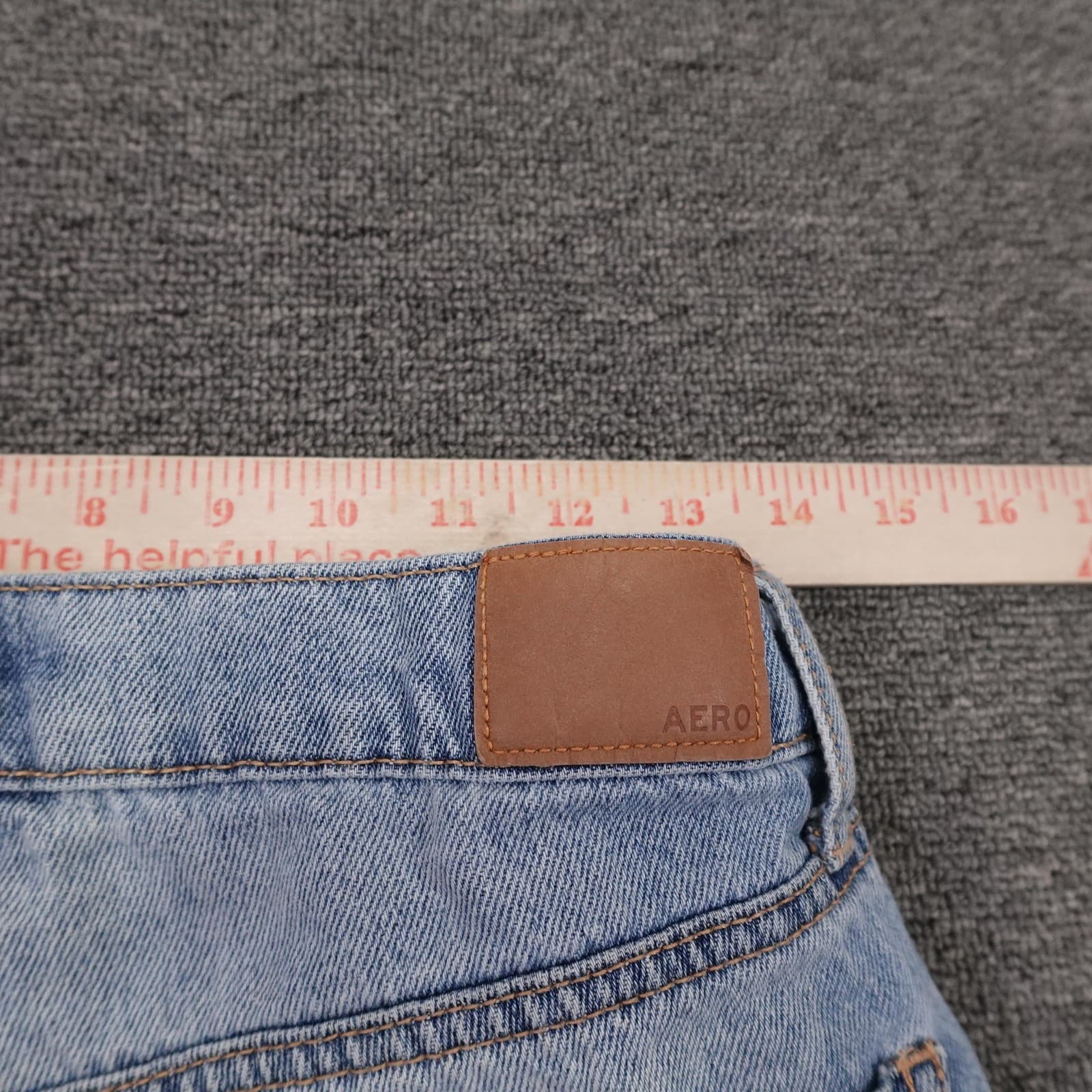 Aero Mom Shorts Womens 4 Blue Denim Distressed Cutoff Raw Hem 3 Inseam Summer - Thumbnail 5