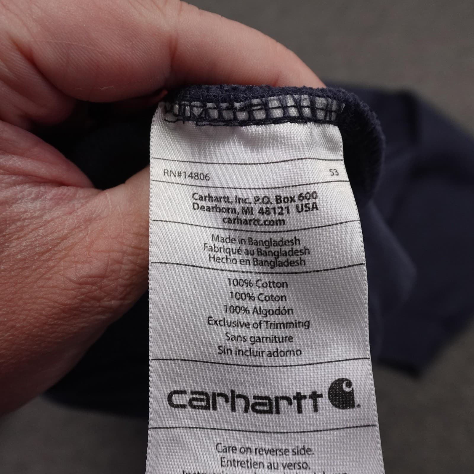 Carhartt Sweatshirt Mens Medium Blue Crewneck Elbow Patch Workwear Knit - Thumbnail 8