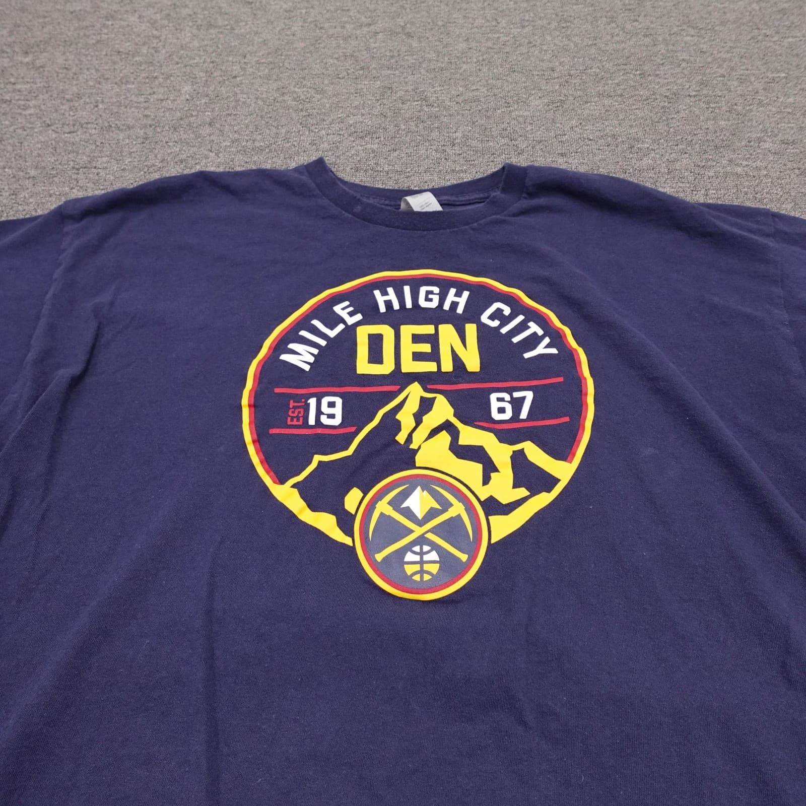 Denver Nuggets Shirt Mens 2XL Blue NBA Basketball Mile High City DEN Graphic Tee - Thumbnail 2