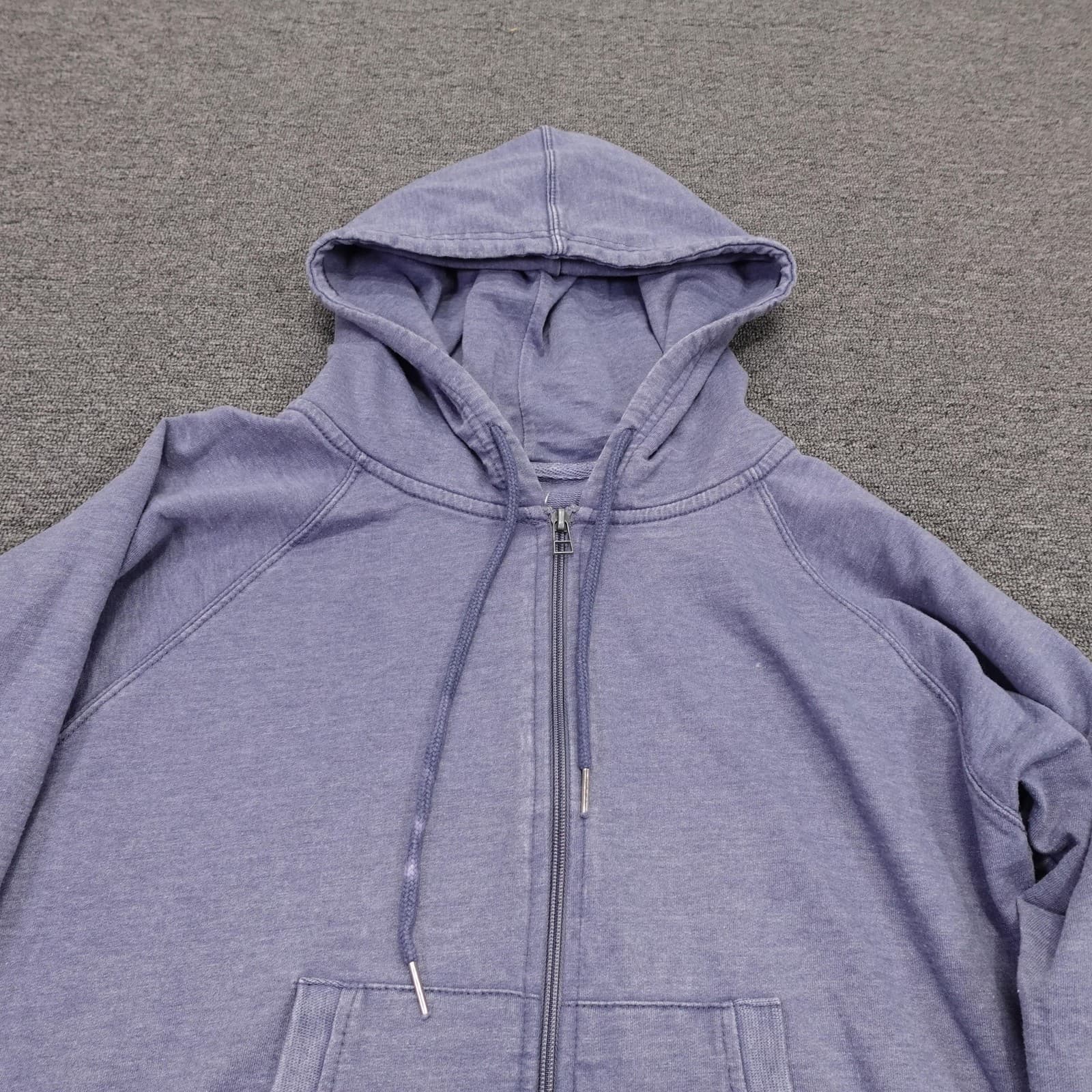 Keren Hart Hoodie Womens Medium Purple Full Zip Kangaroo Pocket Knit Relaxed Fit - Thumbnail 2
