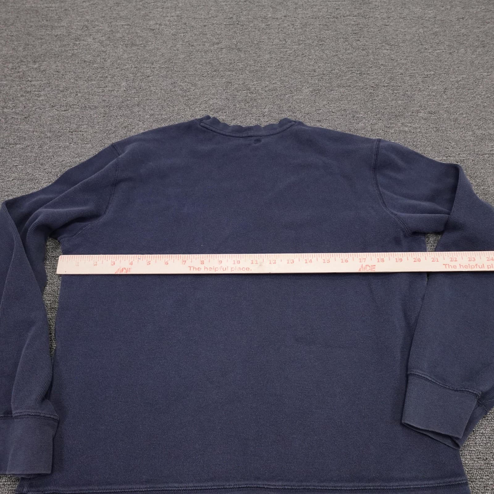 Carhartt Sweatshirt Mens Medium Blue Crewneck Elbow Patch Workwear Knit - Thumbnail 6