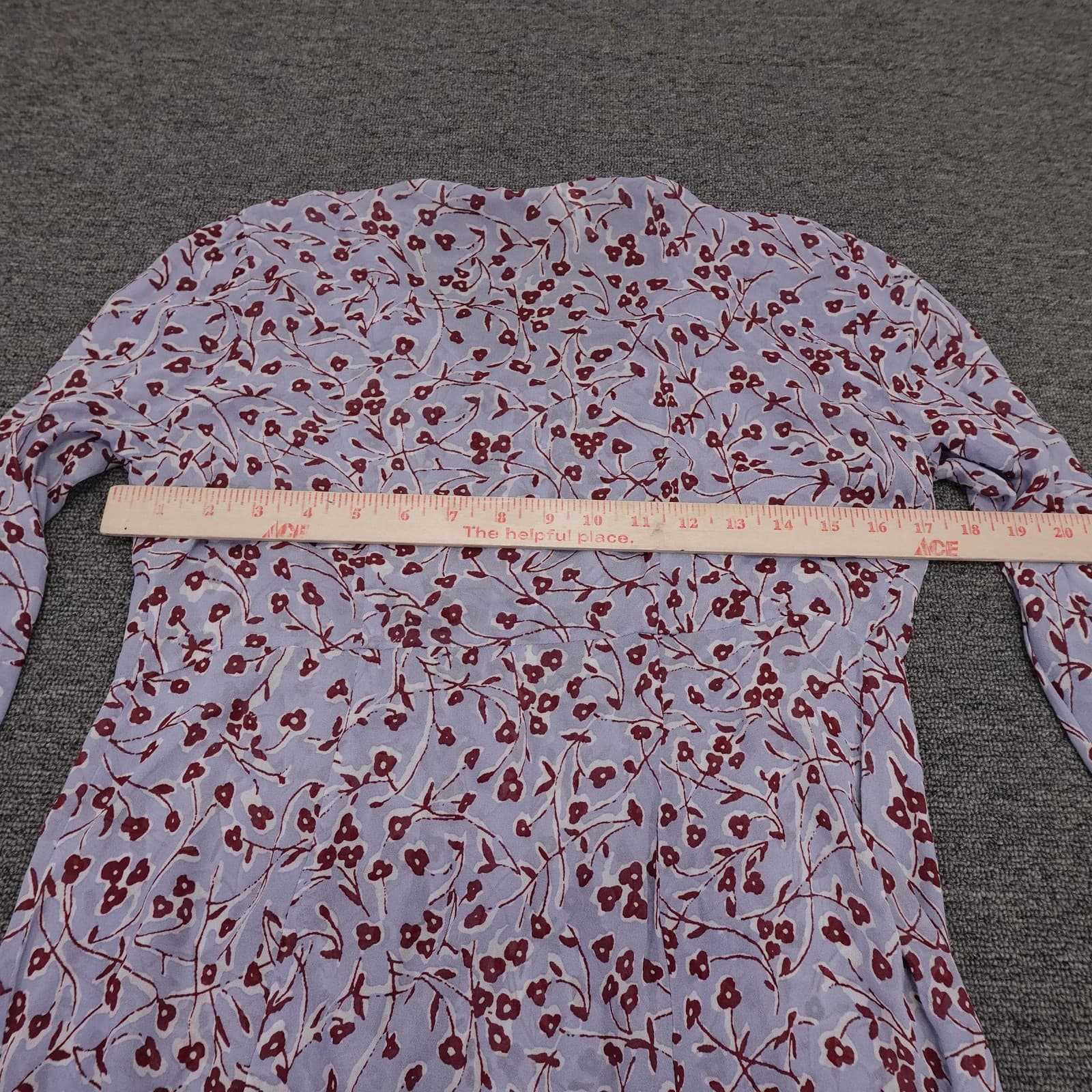 Seraphine Maternity Shirt Dress Womens 4 Purple Floral Button Front Midi Tiered - Thumbnail 5