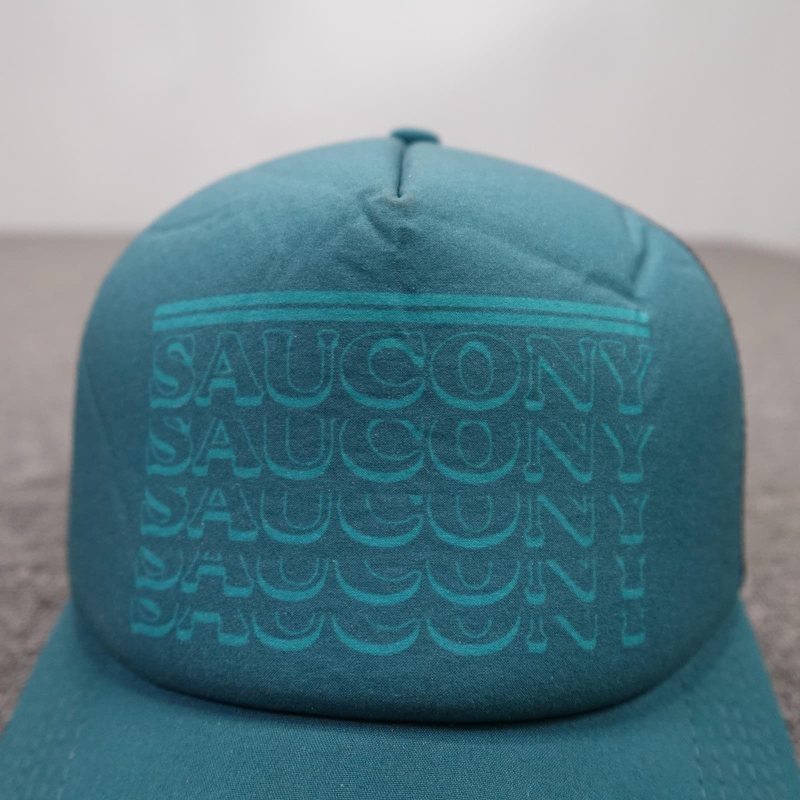 Saucony Hat Cap Snap Back Mens One Size Blue Mesh Trucker Running Logo - Thumbnail 2