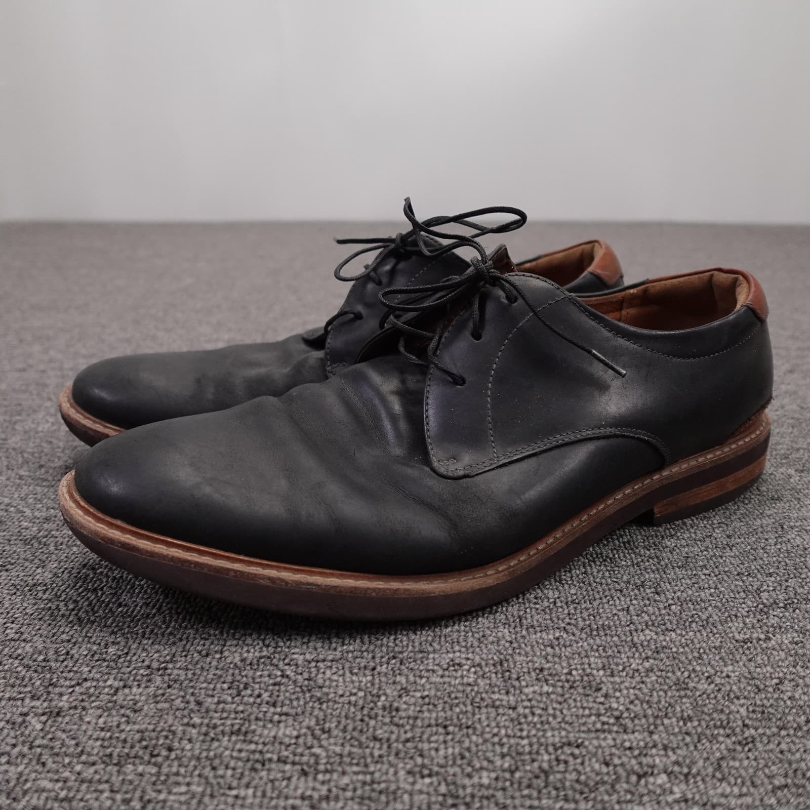 Florsheim Shoes Mens 10 Black Leather Derby Lace Up Dress Round Toe 14272-010