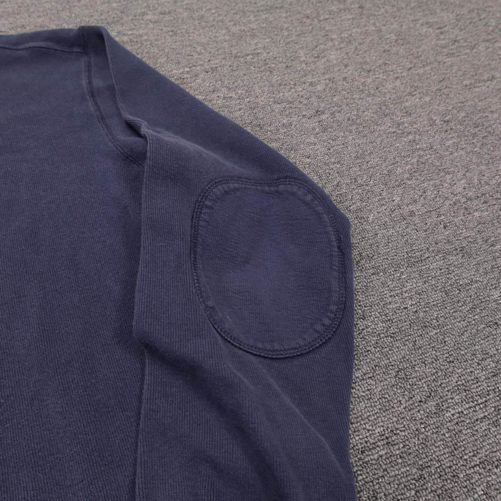 Carhartt Sweatshirt Mens Medium Blue Crewneck Elbow Patch Workwear Knit - Thumbnail 3