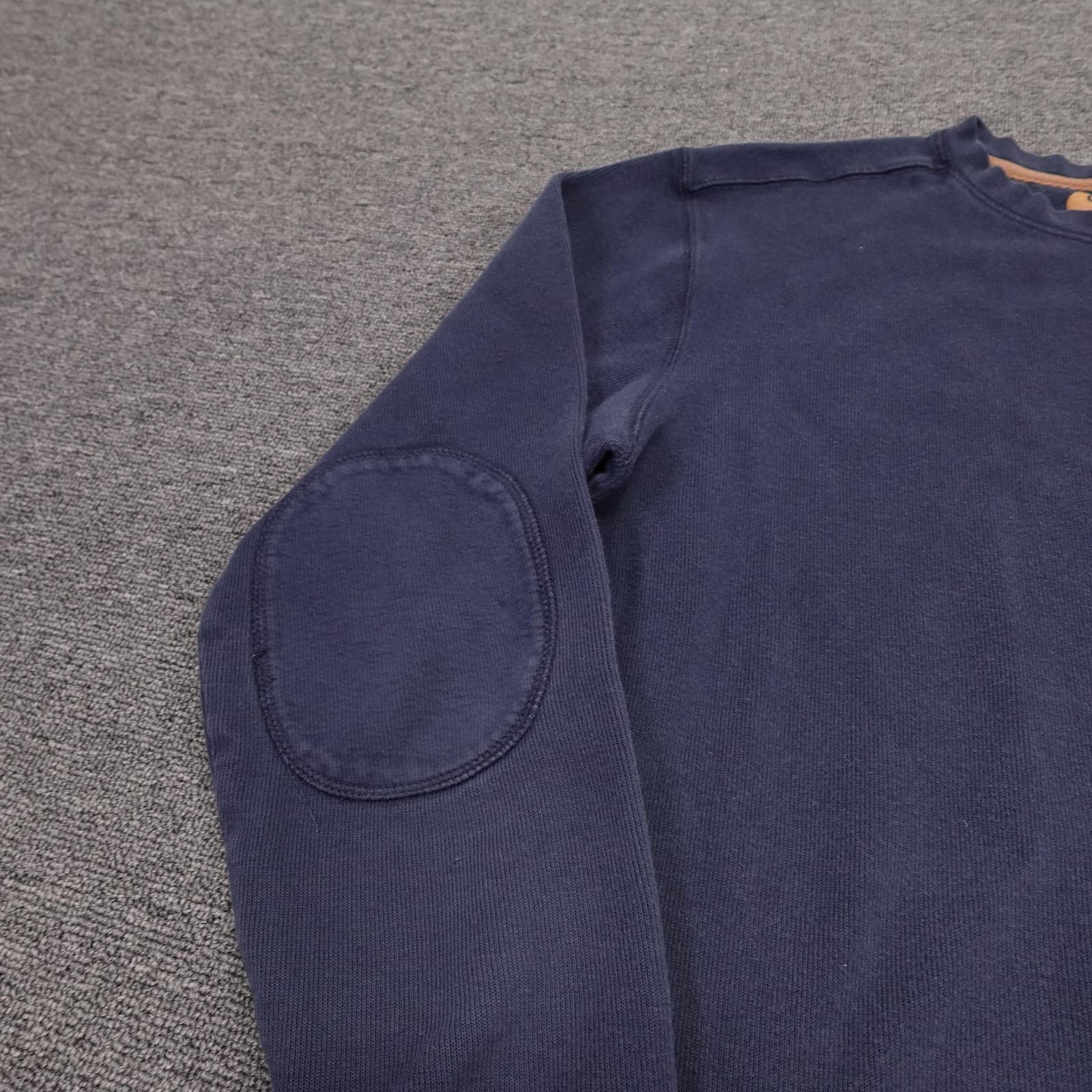 Carhartt Sweatshirt Mens Medium Blue Crewneck Elbow Patch Workwear Knit - Thumbnail 4
