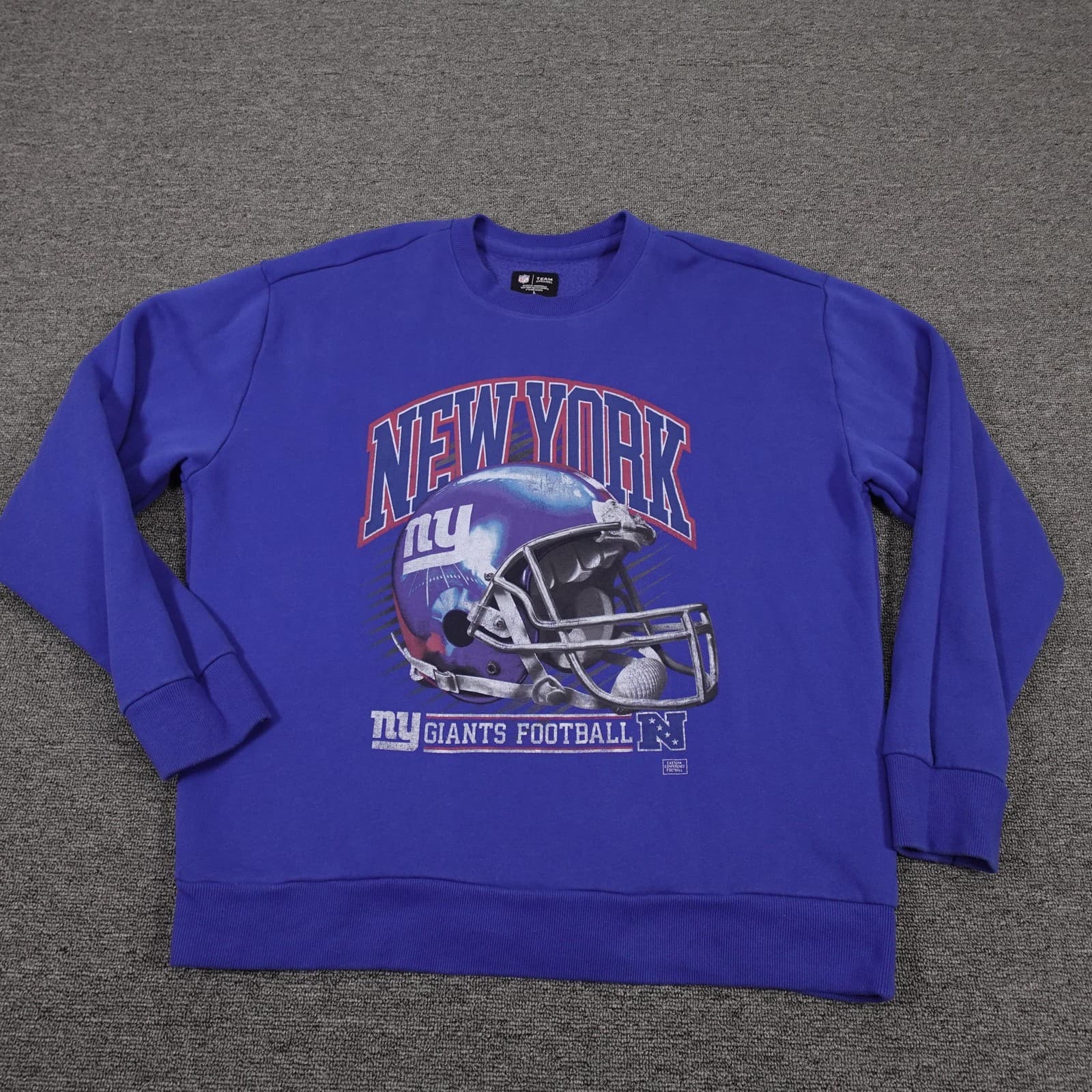 New York Giants Sweatshirt Mens Large Blue NFL Football Team Apparel Crewneck