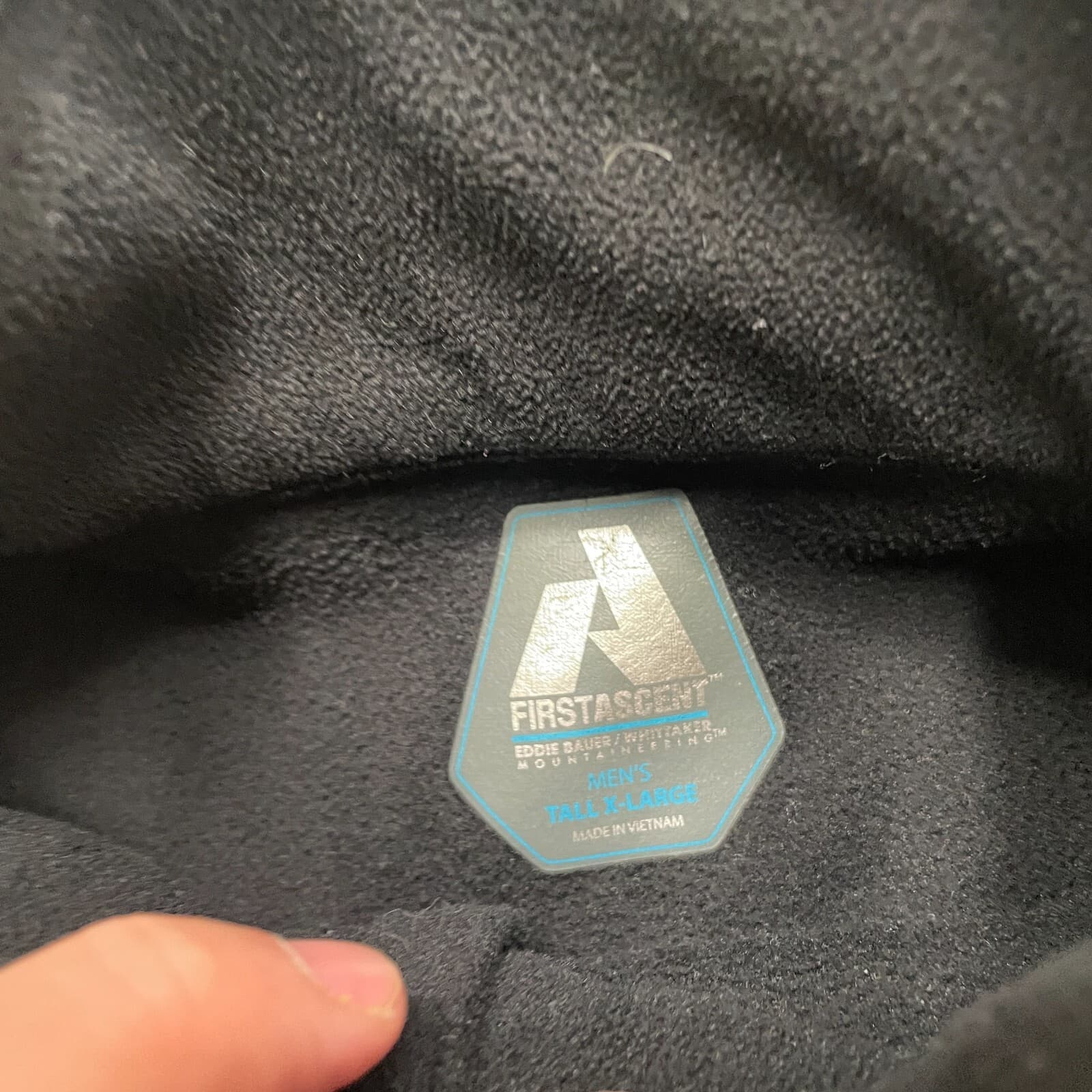 Eddie Bauer Sweater XLT Black 1/4 Zip First Ascent Hiking Fleece Mens READ - Thumbnail 3