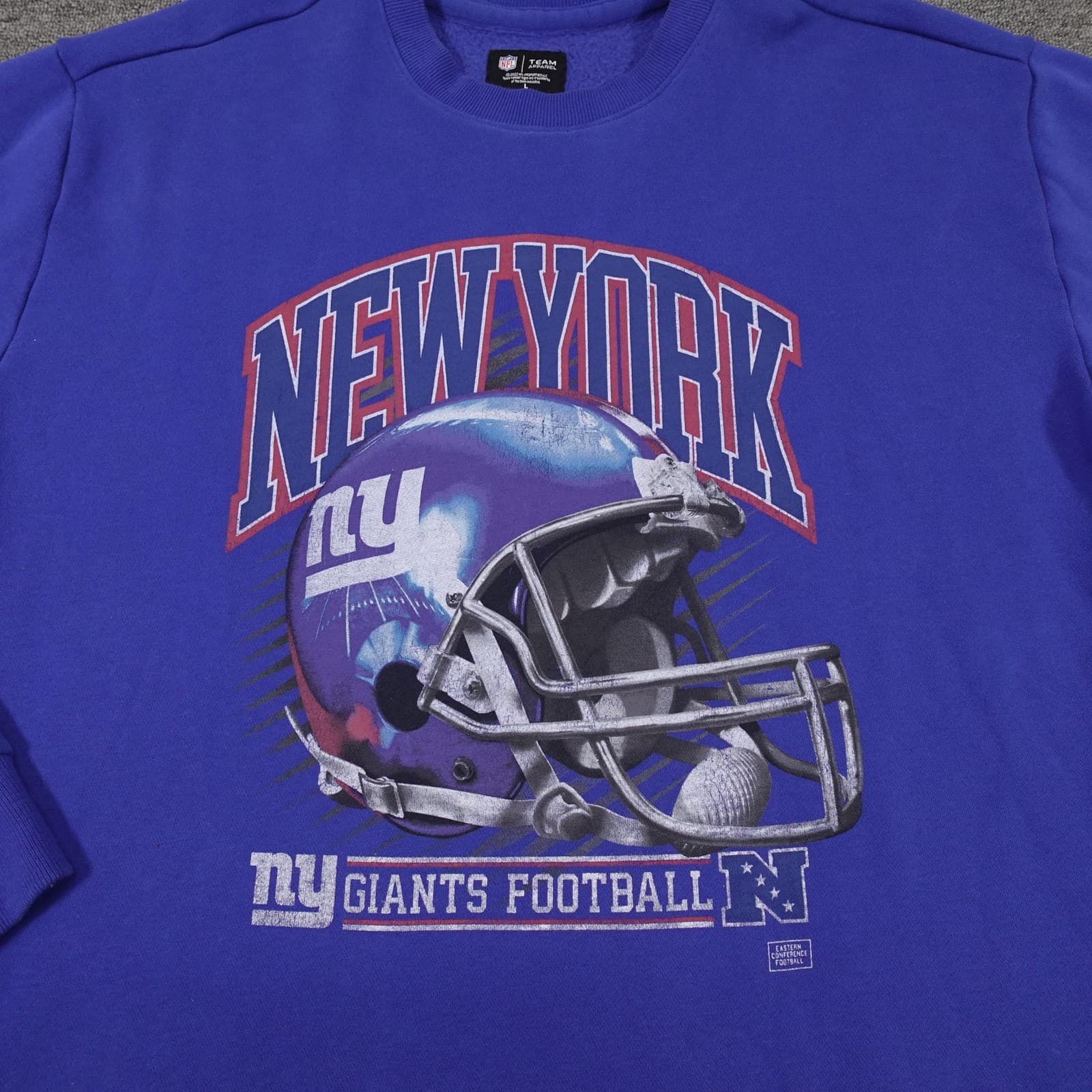 New York Giants Sweatshirt Mens Large Blue NFL Football Team Apparel Crewneck - Thumbnail 2