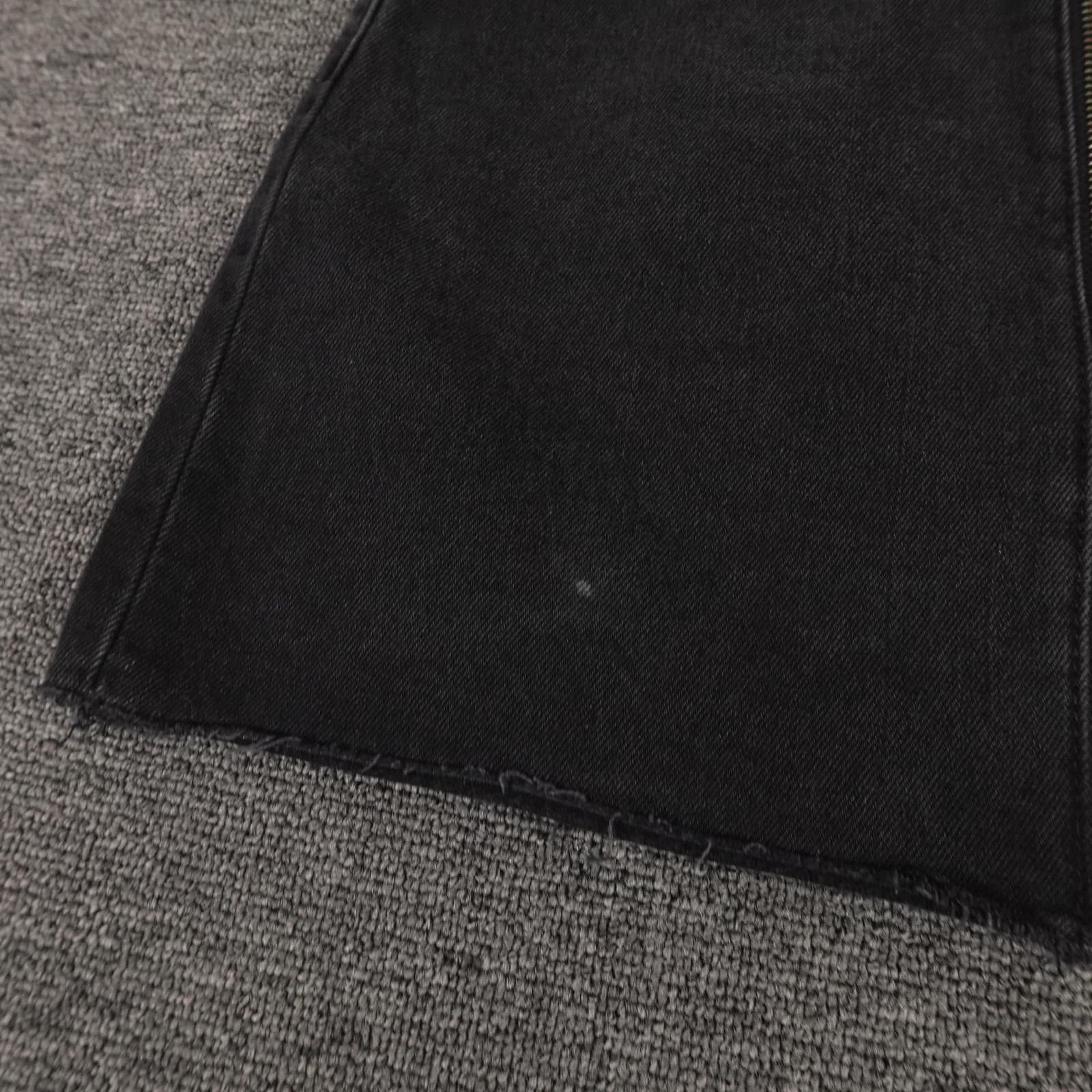 Madewell Skirt Womens 24 Black Rigid Denim A-Line Mini Front Zip High Waist - Thumbnail 2