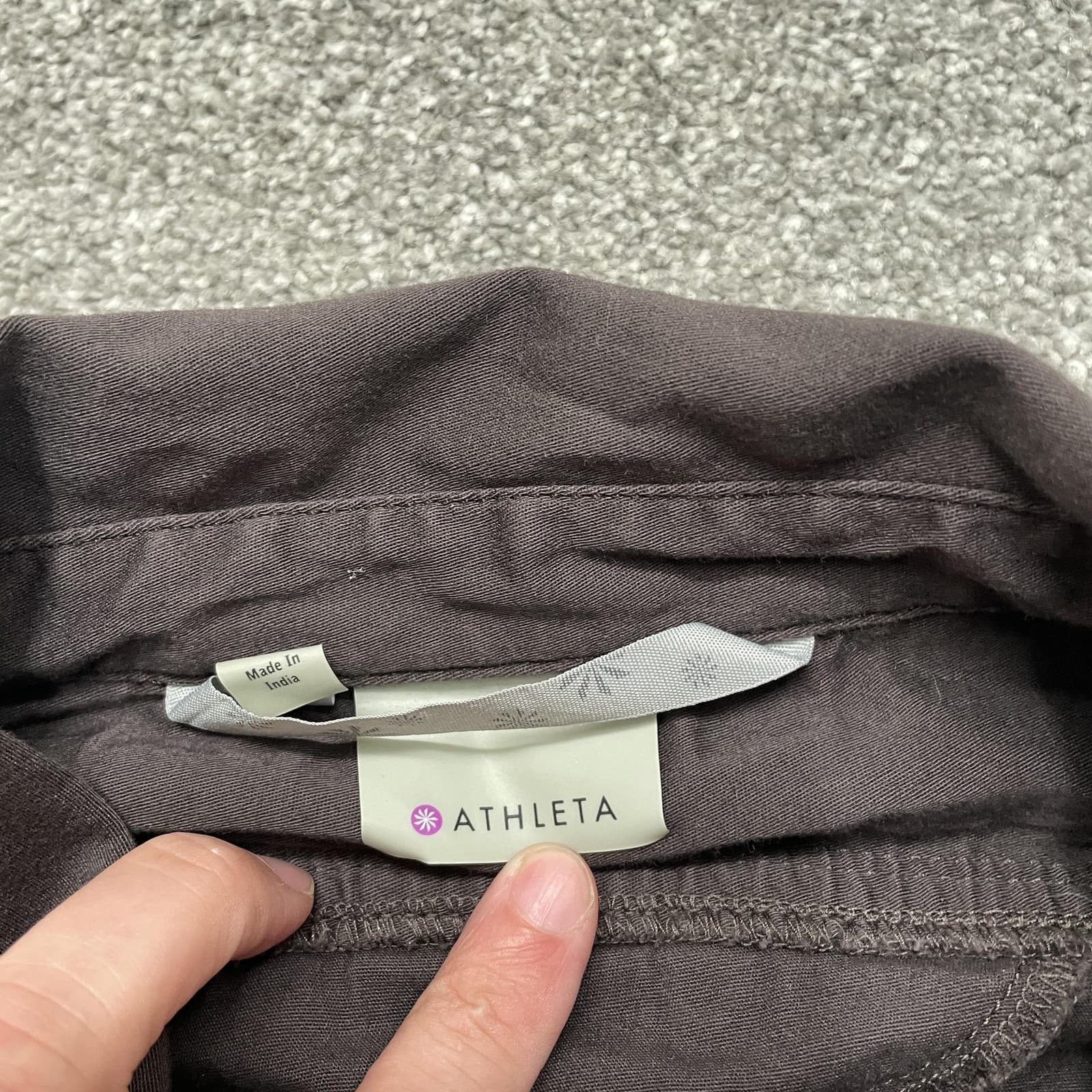 Athleta Jacket Womens XS Charcoal Gray Moto Cotton Stretch Zip Pockets 964358 - Thumbnail 3