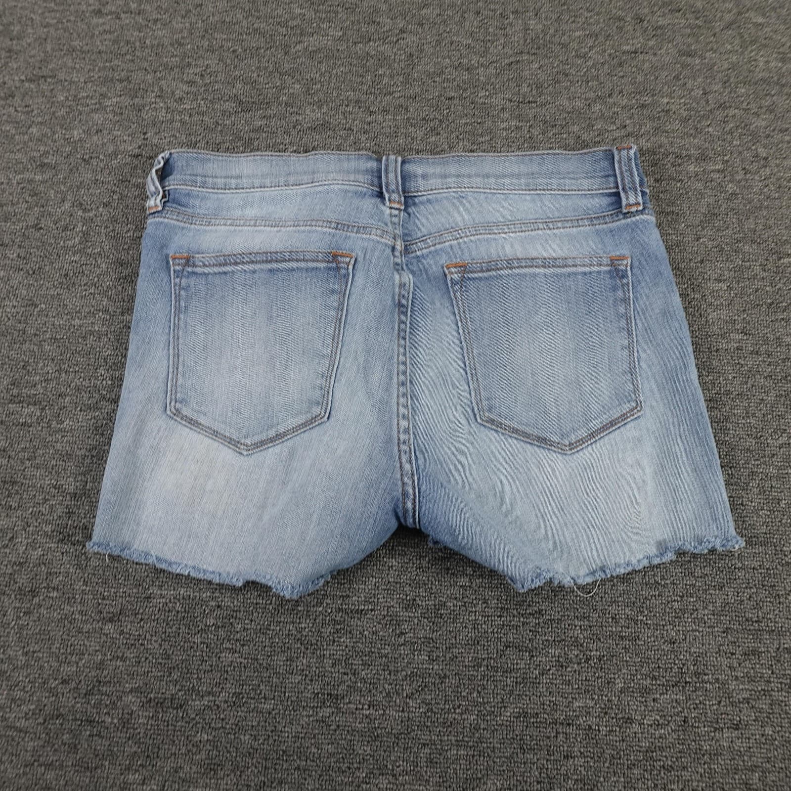 J.Crew Cutoff Shorts Womens 26/30 Blue Denim Stretch Raw Frayed Hem Casual - Thumbnail 5