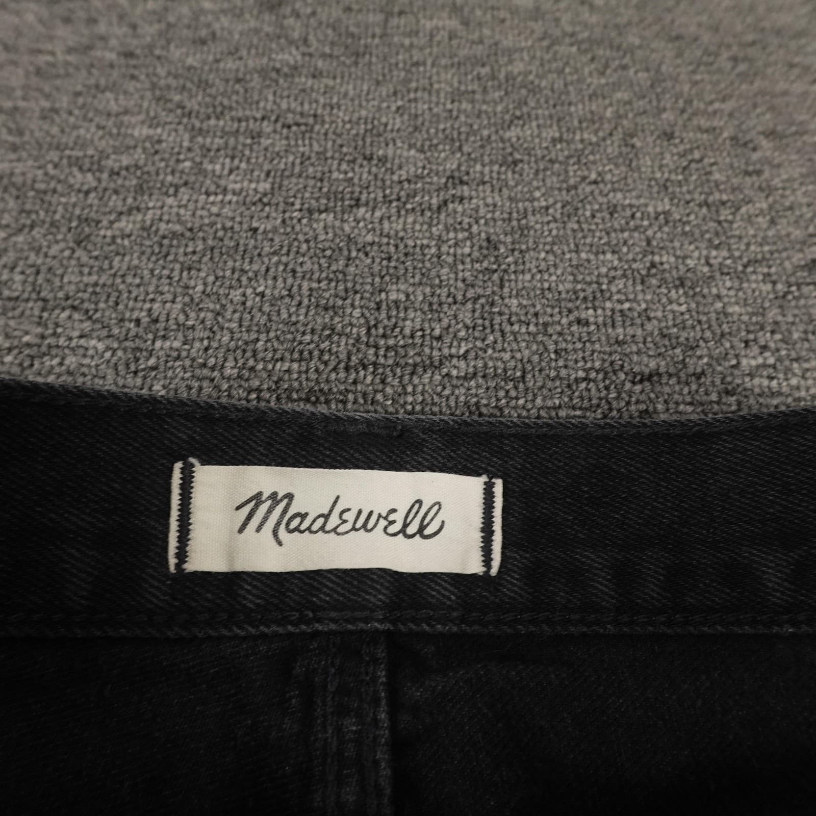 Madewell Skirt Womens 24 Black Rigid Denim A-Line Mini Front Zip High Waist - Thumbnail 3
