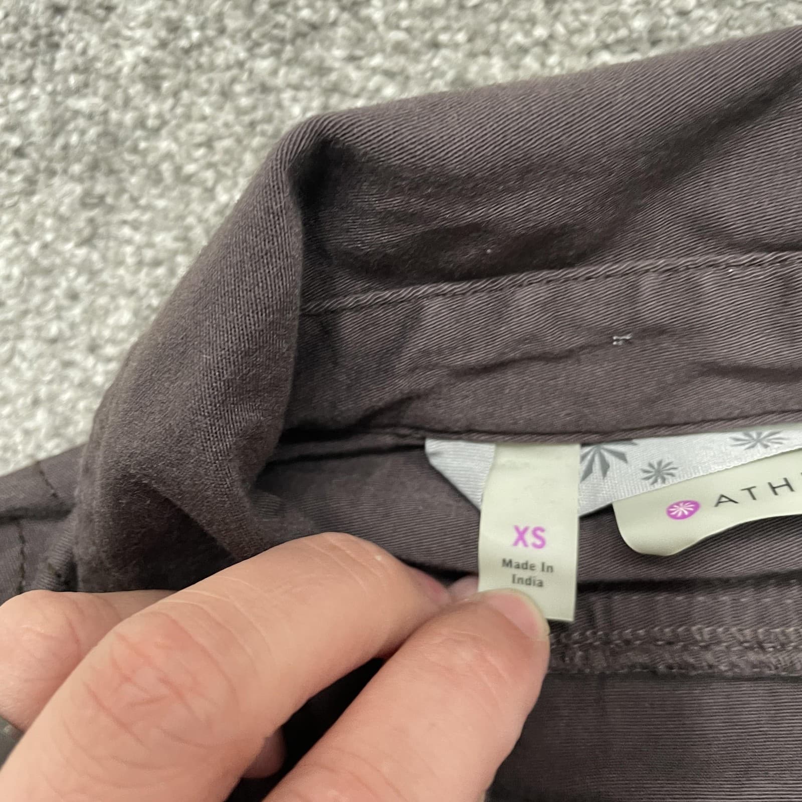 Athleta Jacket Womens XS Charcoal Gray Moto Cotton Stretch Zip Pockets 964358 - Thumbnail 4