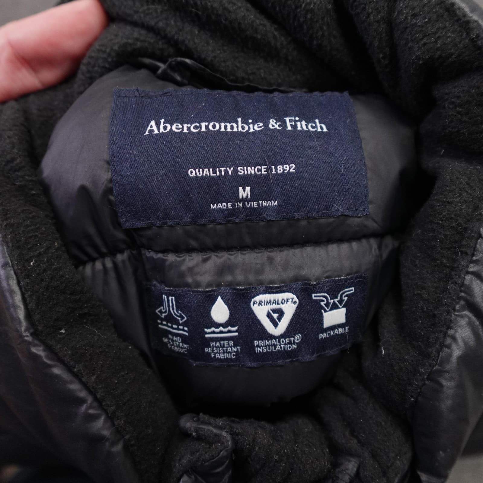 Abercrombie & Fitch Vest Mens Medium Black Primaloft Puffer Packable Insulated - Thumbnail 8