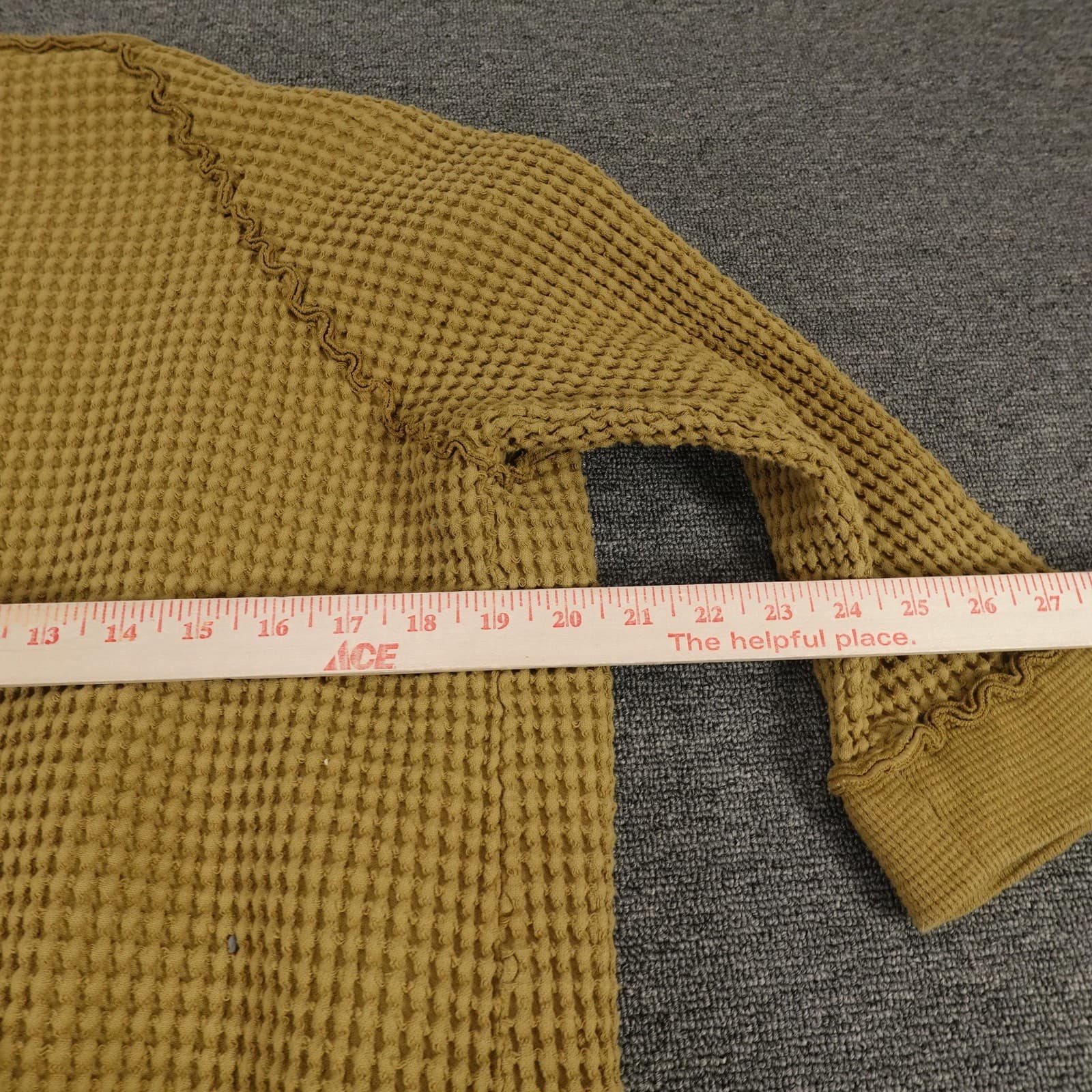 Focus Casual Life Cardigan Sweater Womens Medium Yellow Waffle Knit Open Front - Thumbnail 6