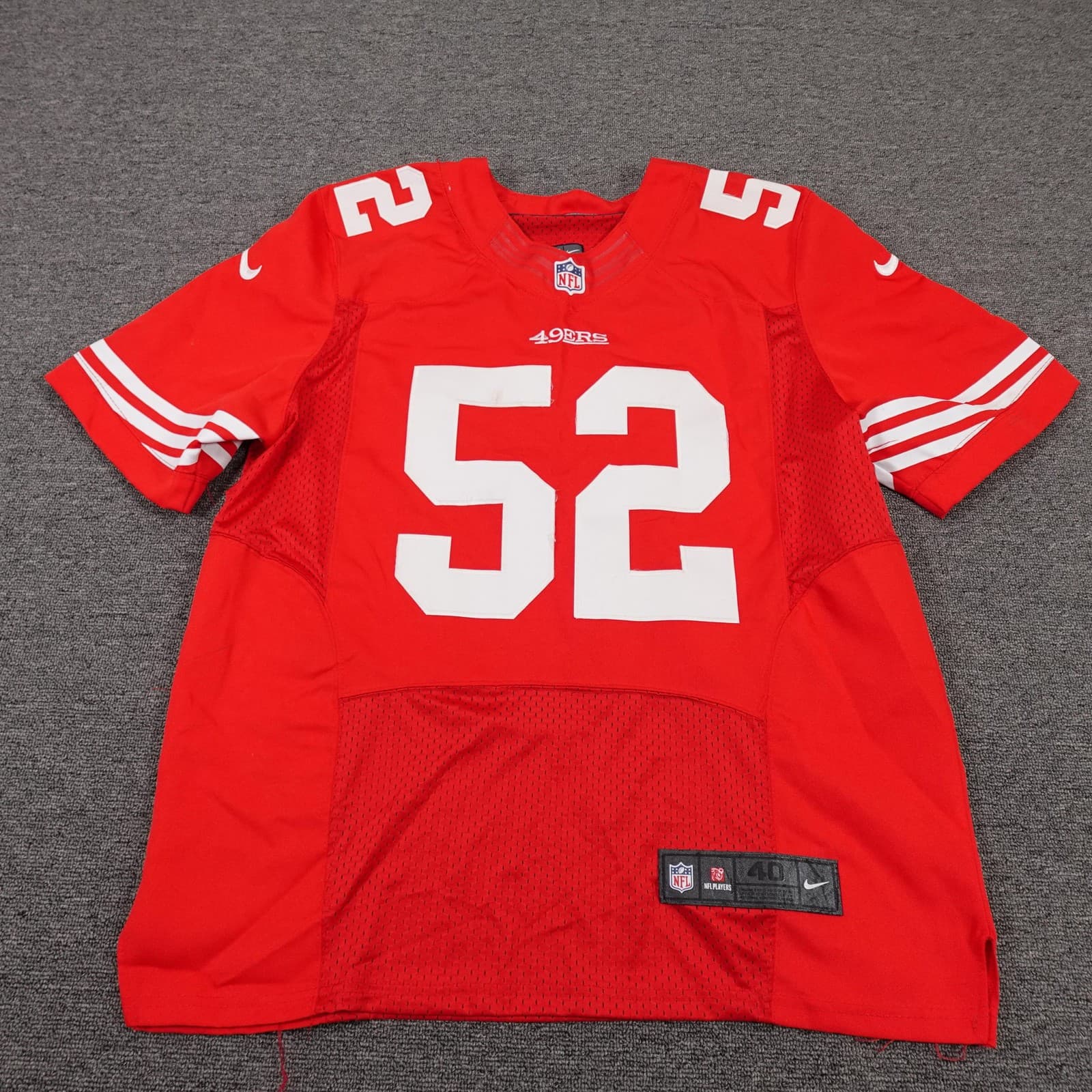 San Francisco 49ers Football Jersey Mens 40 Red NFL Nike Patrick Willis 52