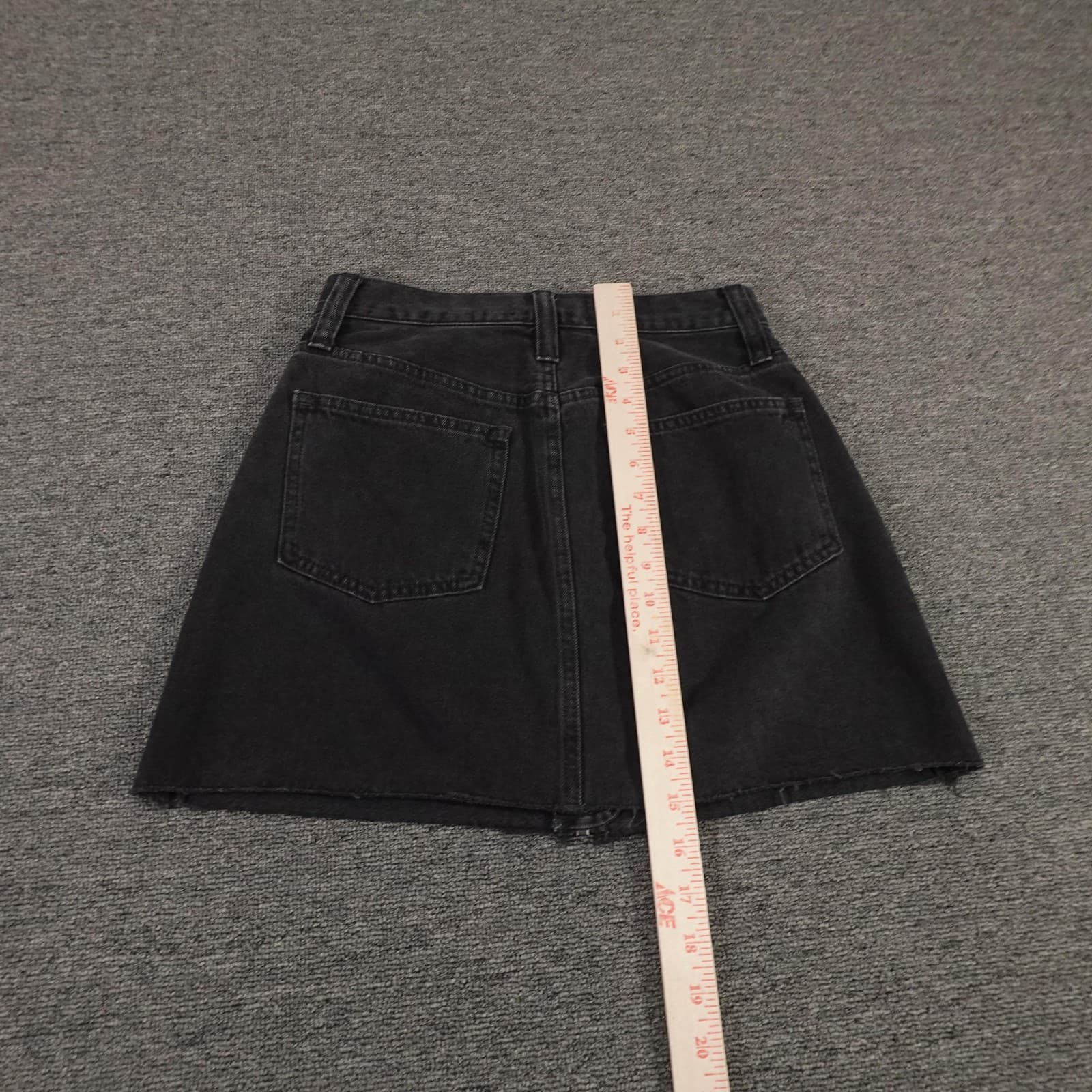 Madewell Skirt Womens 24 Black Rigid Denim A-Line Mini Front Zip High Waist - Thumbnail 8