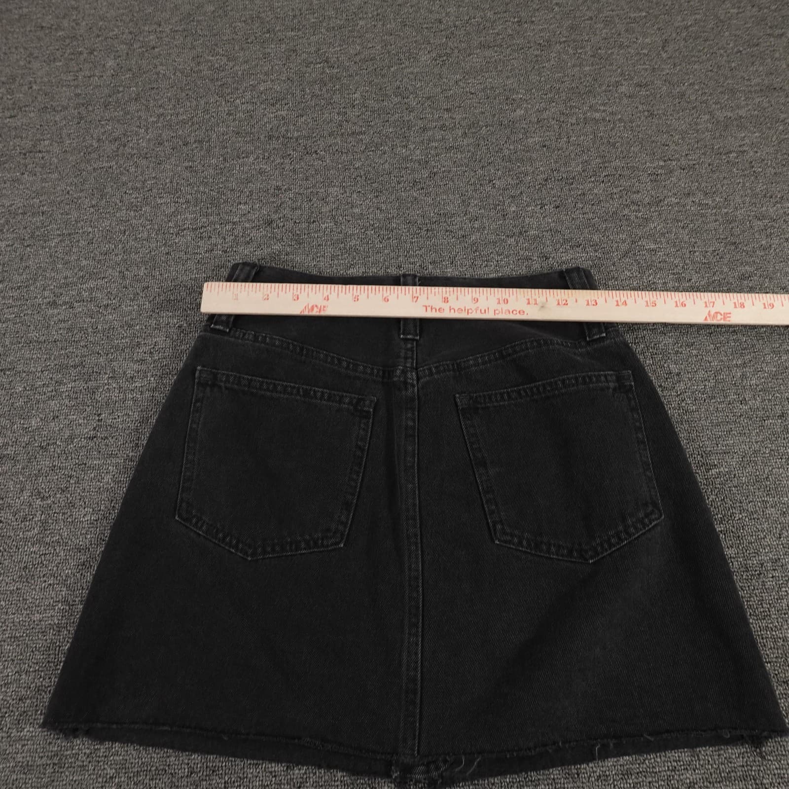 Madewell Skirt Womens 24 Black Rigid Denim A-Line Mini Front Zip High Waist - Thumbnail 7