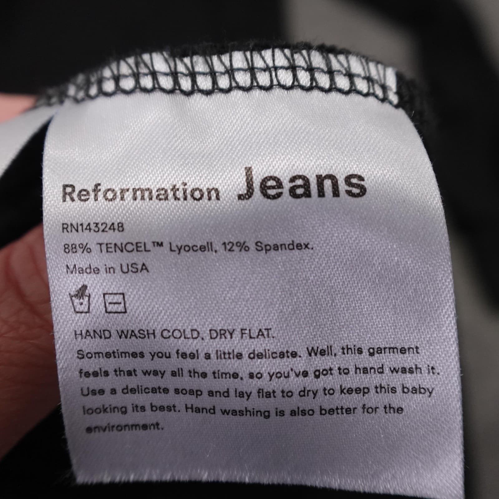 Reformation Jeans Dress Womens Medium Black Ribbed Knit Long Sleeve Fit & Flare - Thumbnail 6