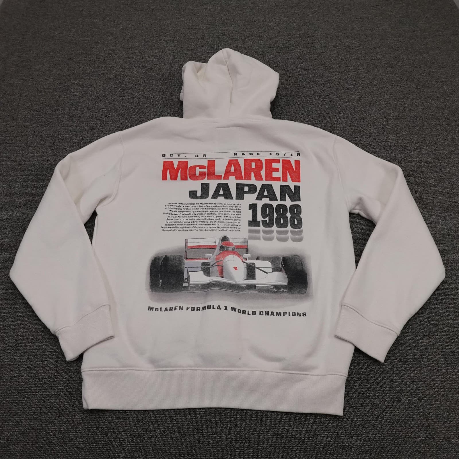 McLaren Formula 1 Sweatshirt Mens Medium White Racing Pullover Hoodie Hollister - Thumbnail 6
