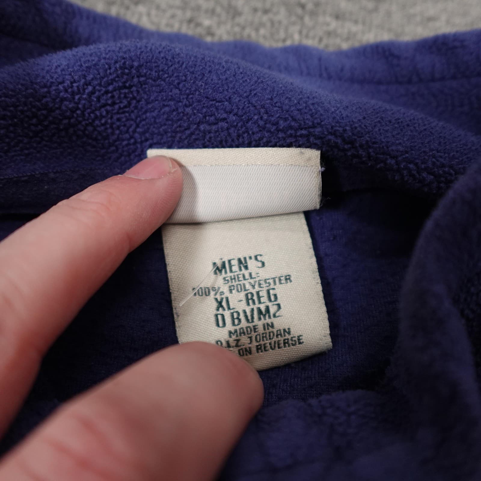 L.L. Bean Pullover Mens XL Blue 1/4 Zip Fleece Mock Neck Long Sleeve Top - Thumbnail 3