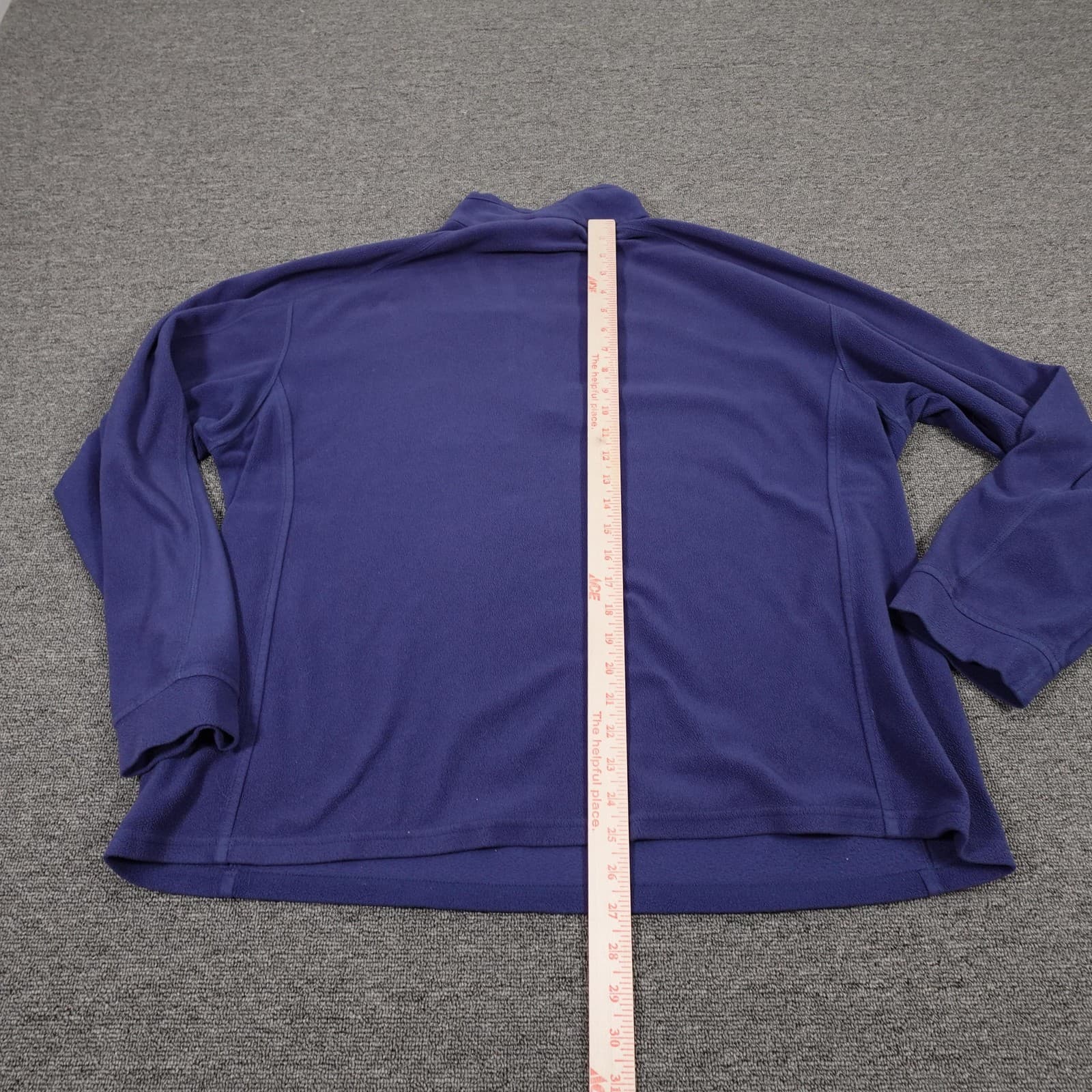 L.L. Bean Pullover Mens XL Blue 1/4 Zip Fleece Mock Neck Long Sleeve Top - Thumbnail 5
