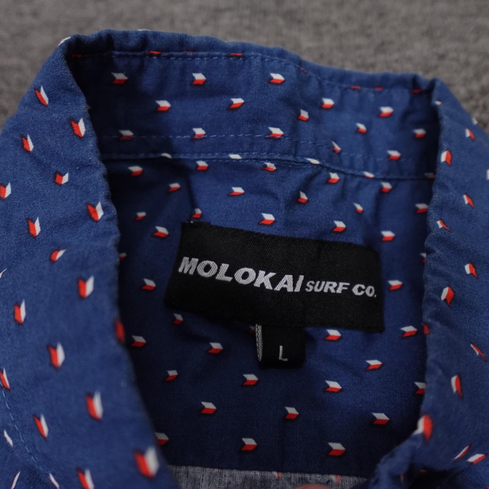 Molokai Surf Co Shirt Mens Large Blue Geometric Short Sleeve Button Up Casual - Thumbnail 4