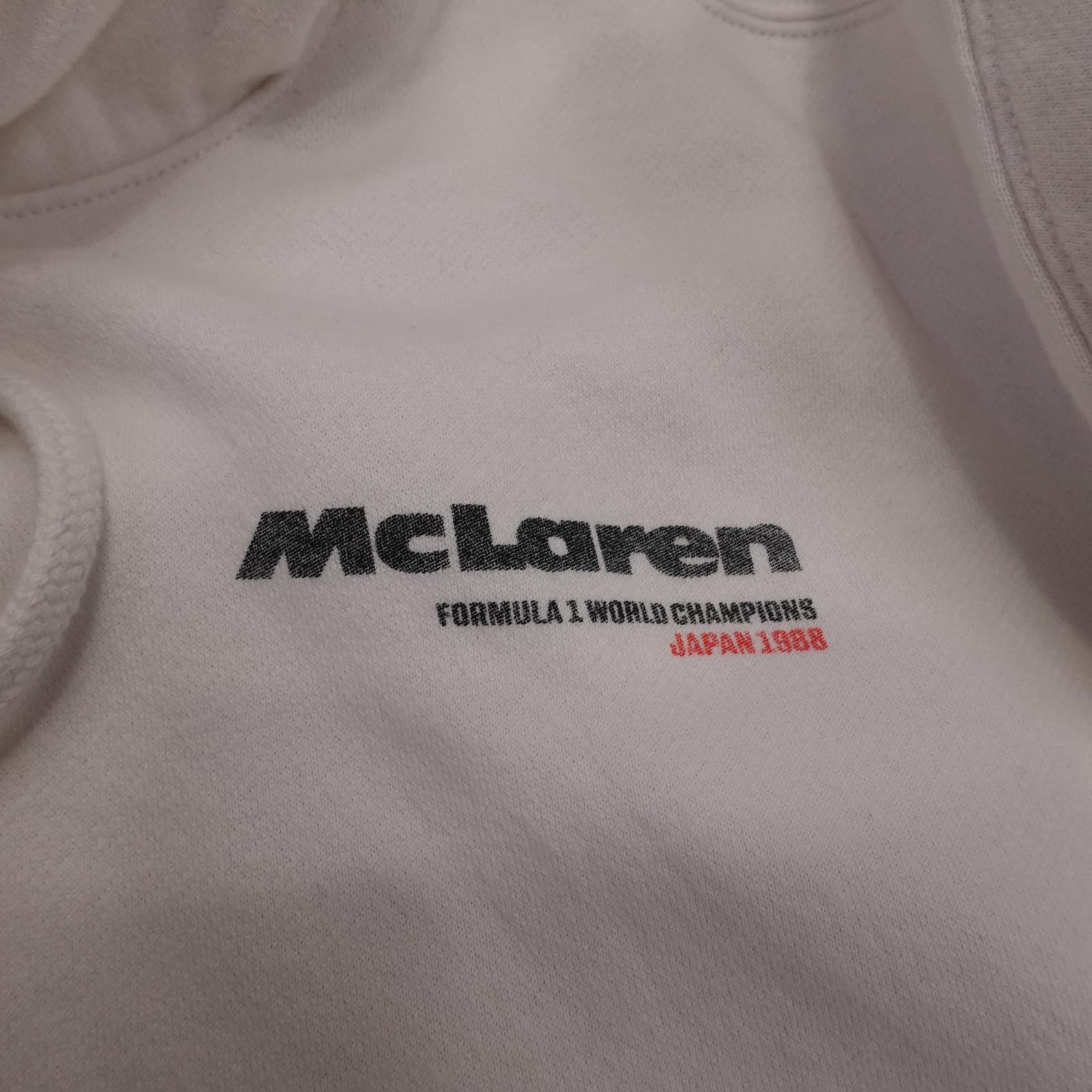 McLaren Formula 1 Sweatshirt Mens Medium White Racing Pullover Hoodie Hollister - Thumbnail 3