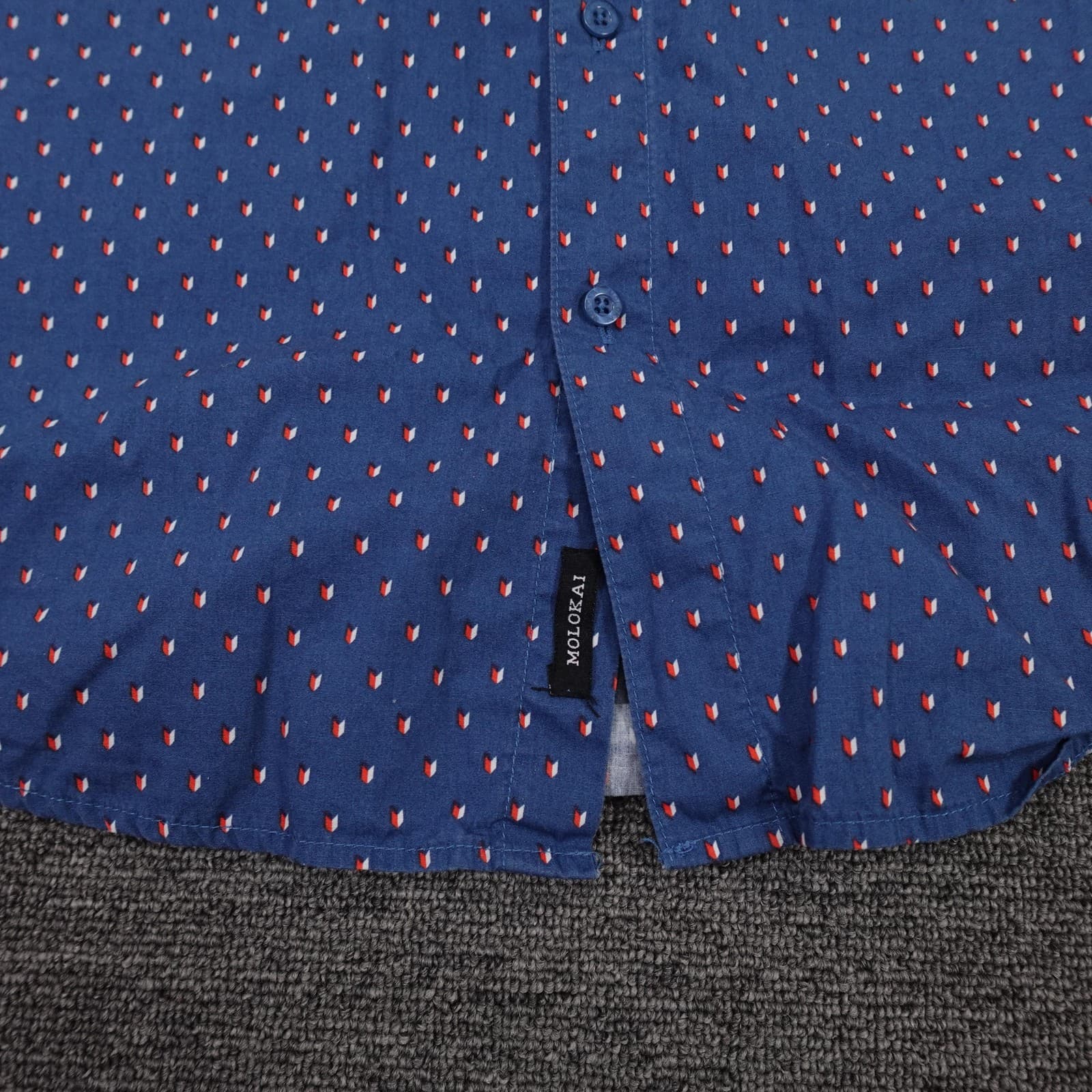 Molokai Surf Co Shirt Mens Large Blue Geometric Short Sleeve Button Up Casual - Thumbnail 2