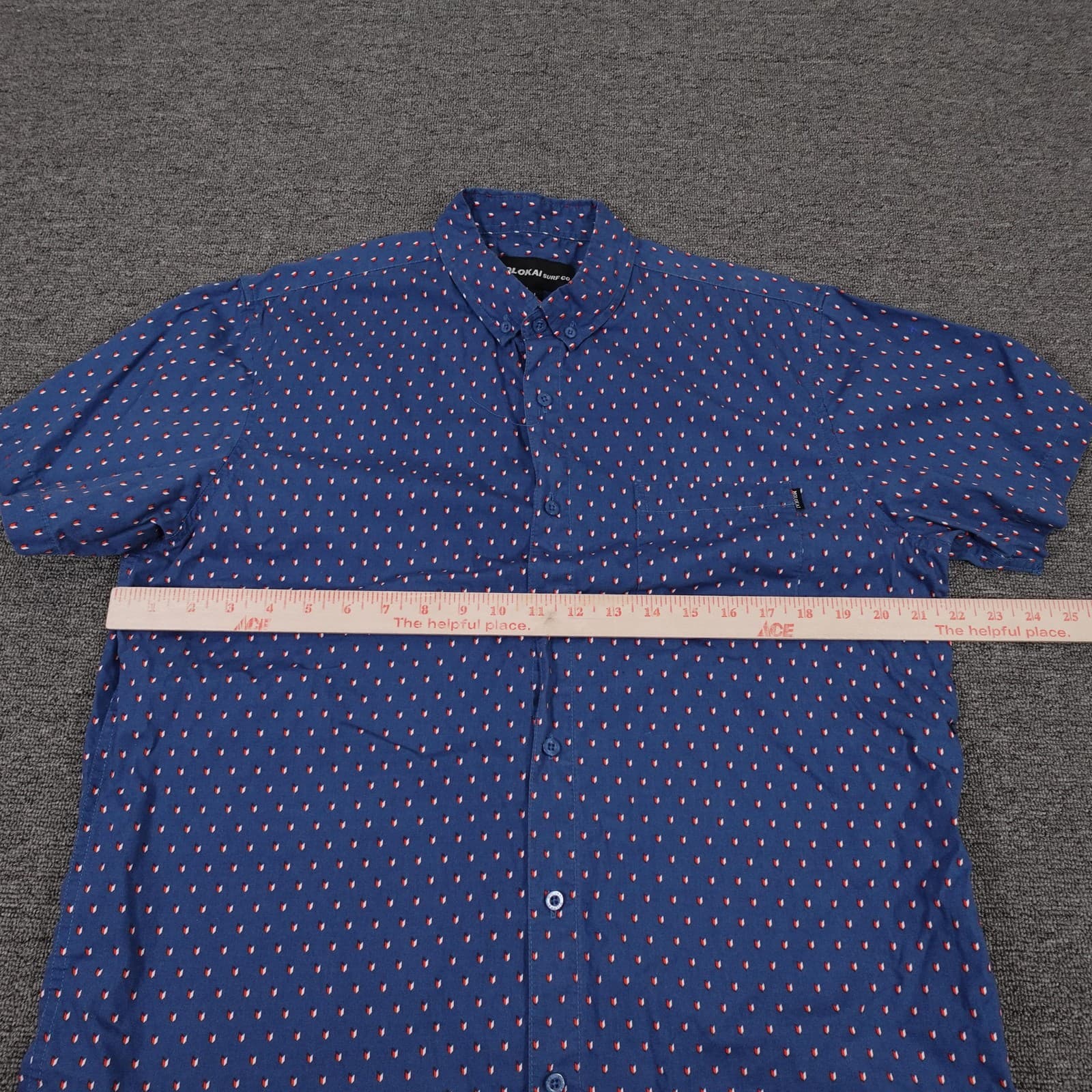 Molokai Surf Co Shirt Mens Large Blue Geometric Short Sleeve Button Up Casual - Thumbnail 5