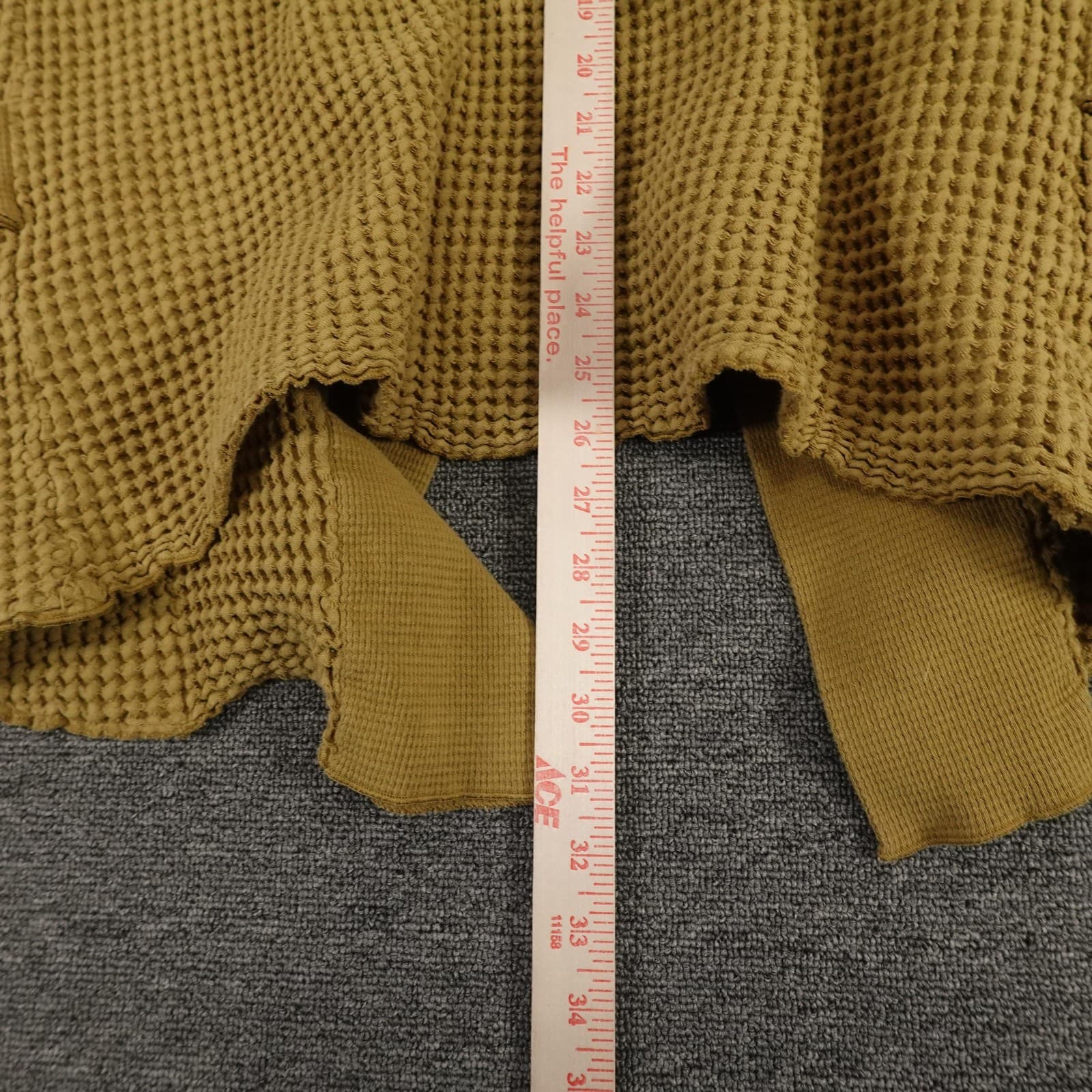 Focus Casual Life Cardigan Sweater Womens Medium Yellow Waffle Knit Open Front - Thumbnail 8