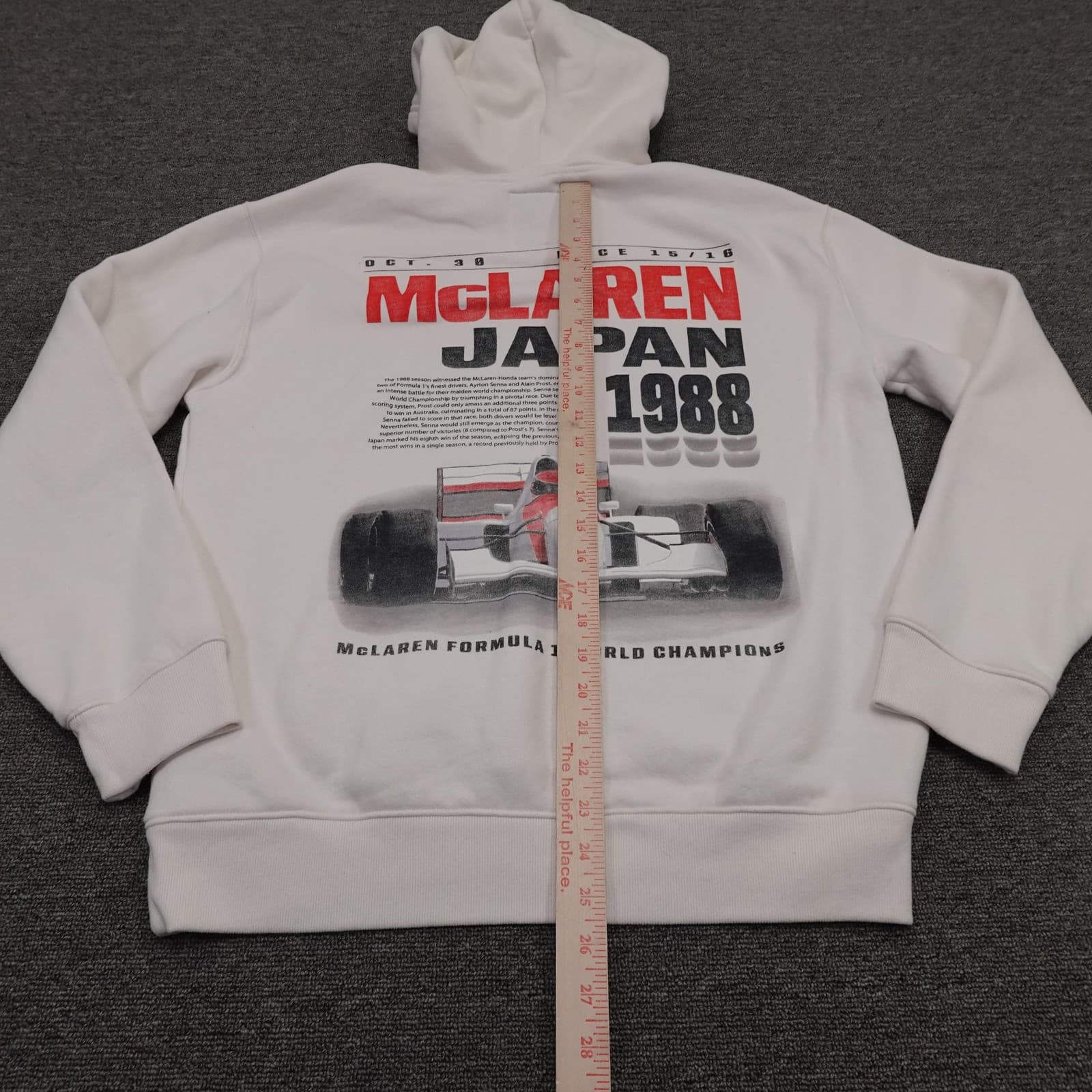 McLaren Formula 1 Sweatshirt Mens Medium White Racing Pullover Hoodie Hollister - Thumbnail 8