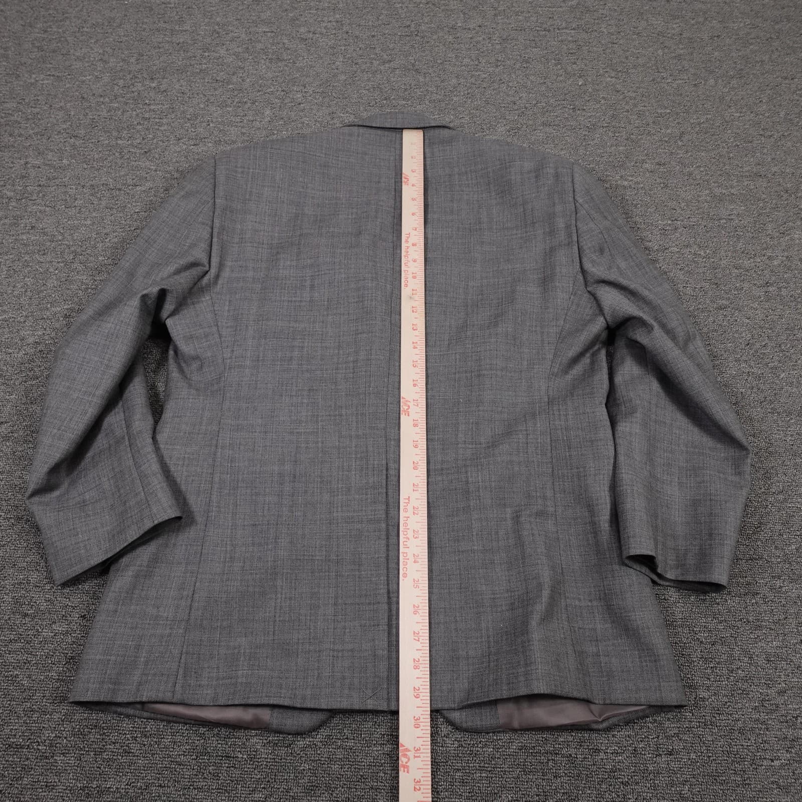 Chaps Blazer Mens 40S Gray Check Wool Suit Jacket 2 Button Business Formal - Thumbnail 8